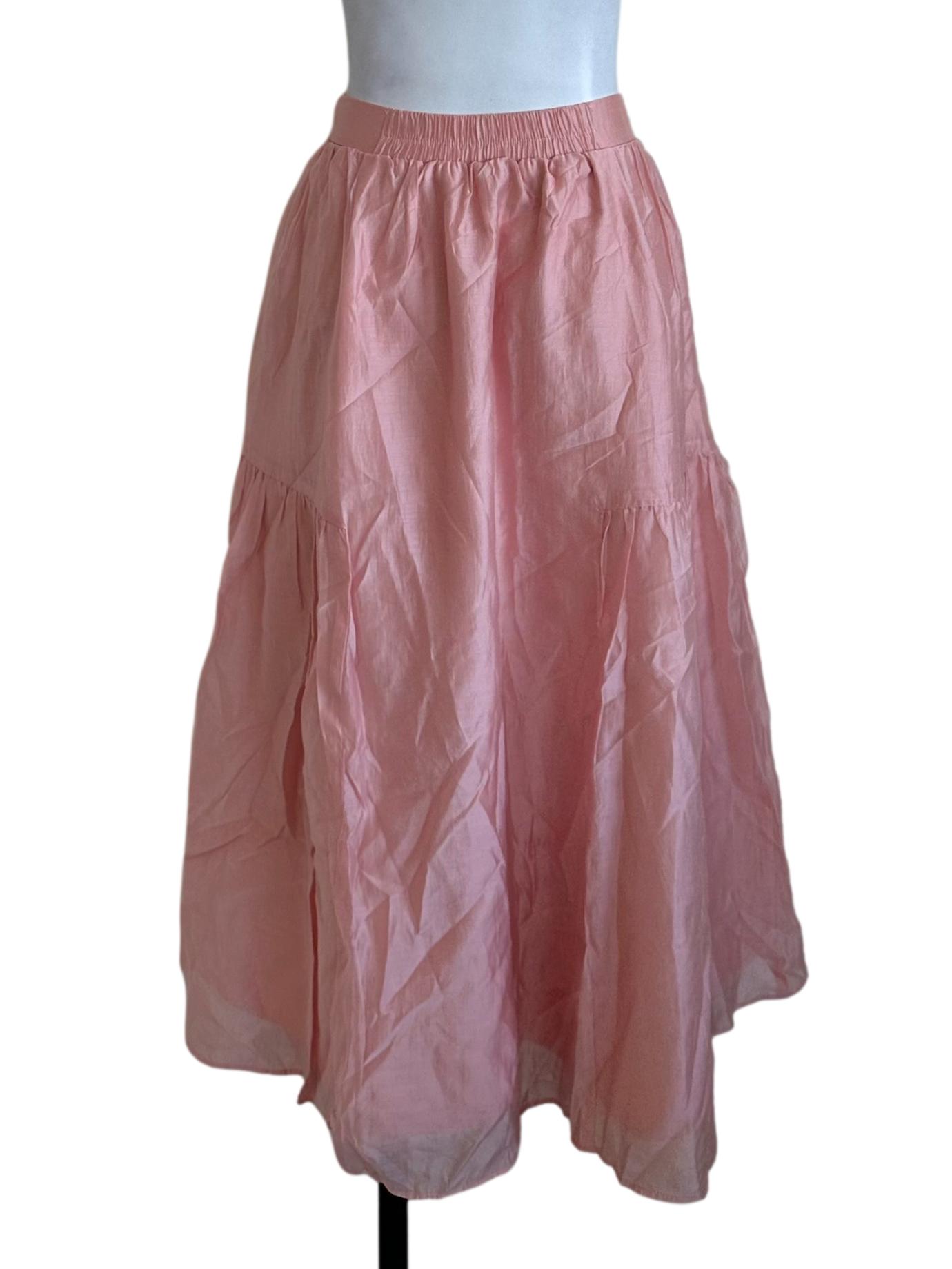 Candy Pink A Line Velvet Skirt