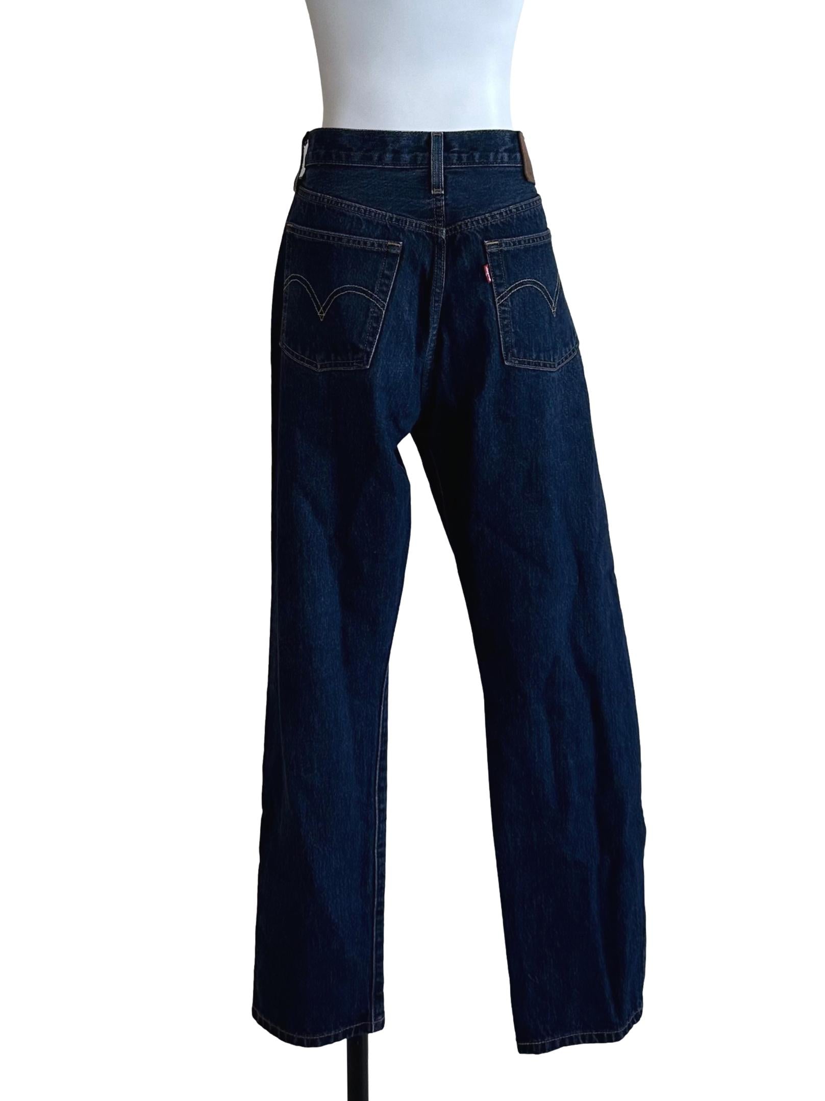 Dark Blue Denim Straight Jeans