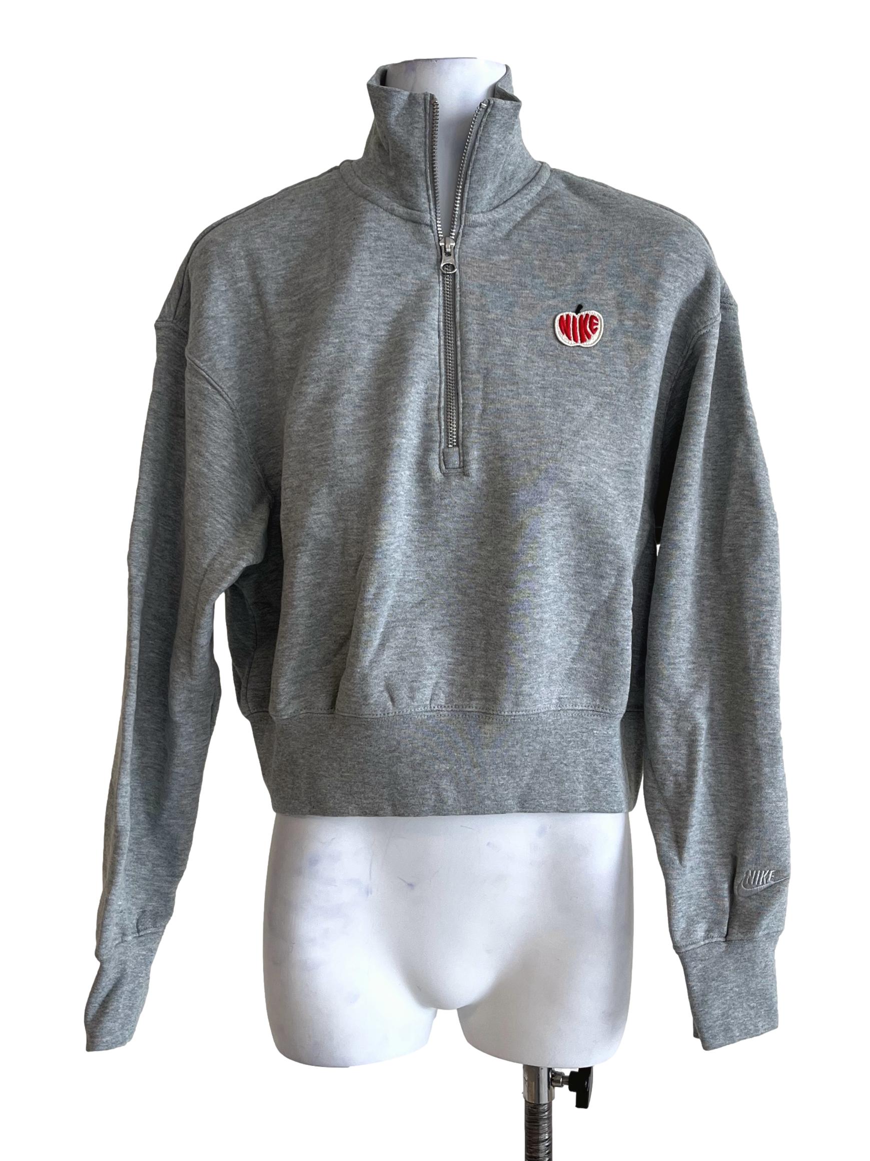 Fossil Grey Cropped Sweatshirt