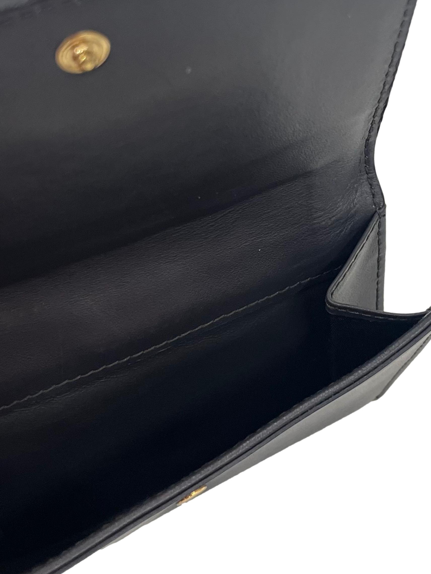 Grey Wallet With Gold Hardware