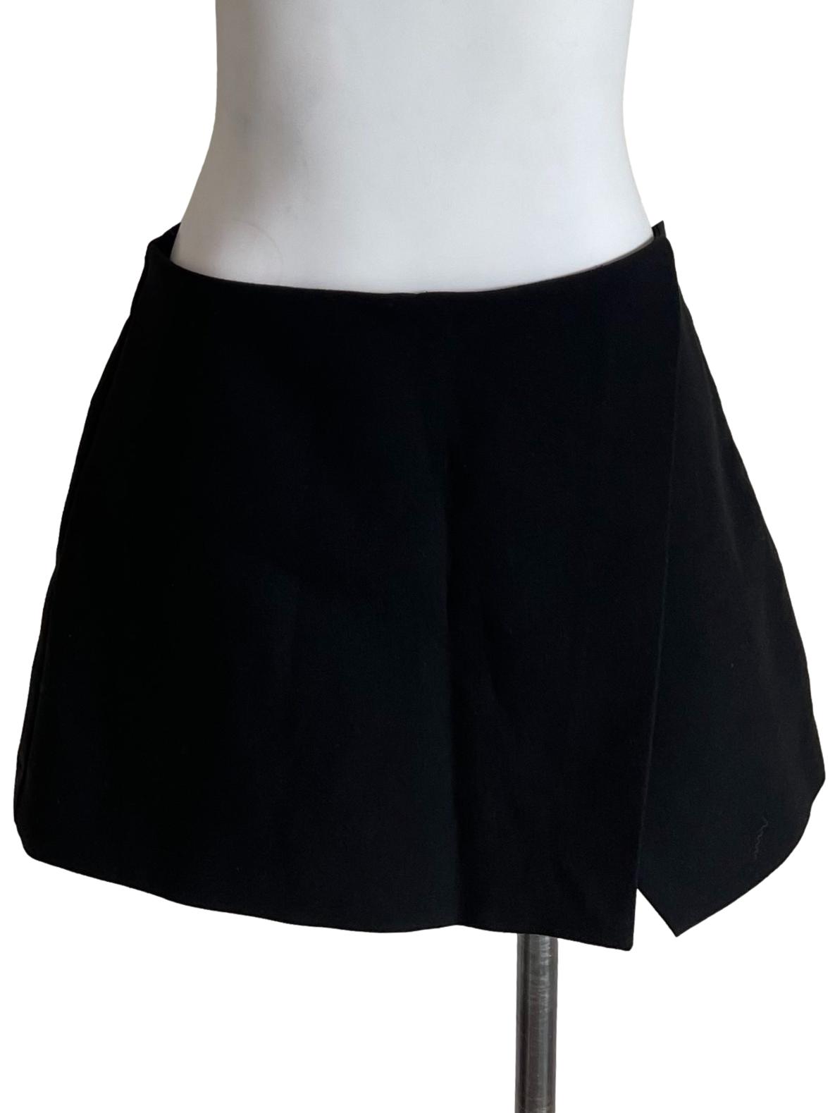 Black Wrap Mini Skirt