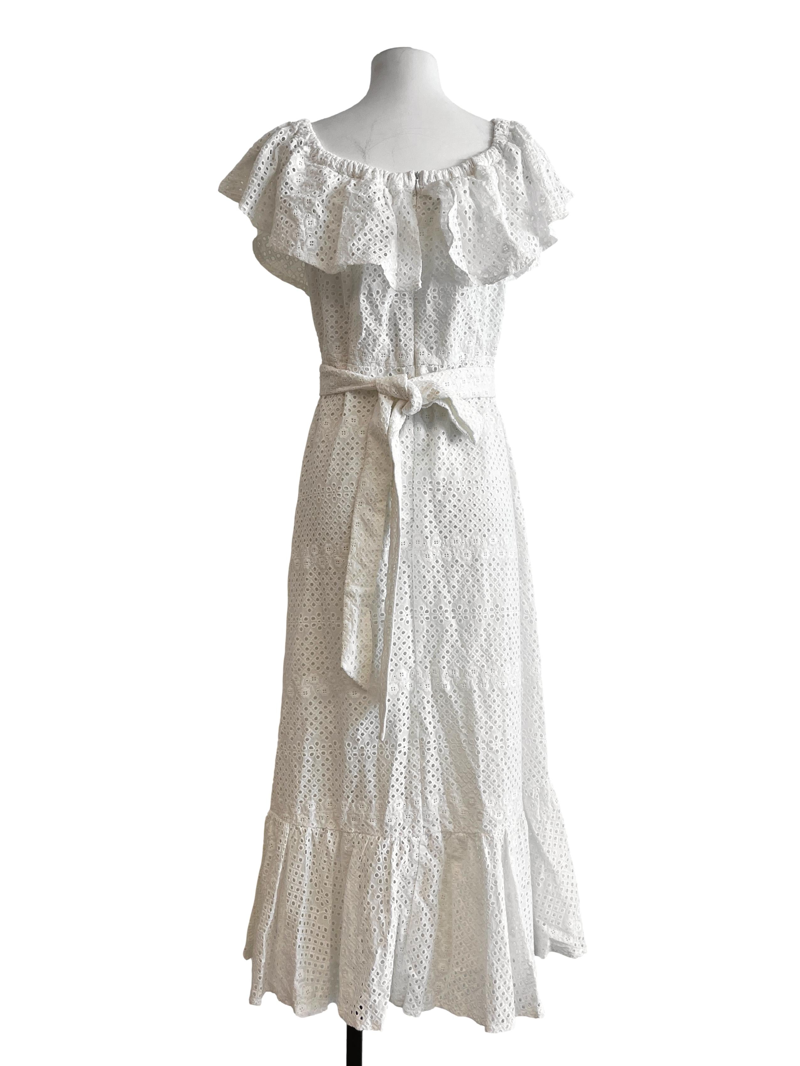 Daisy White Loop Long Dress