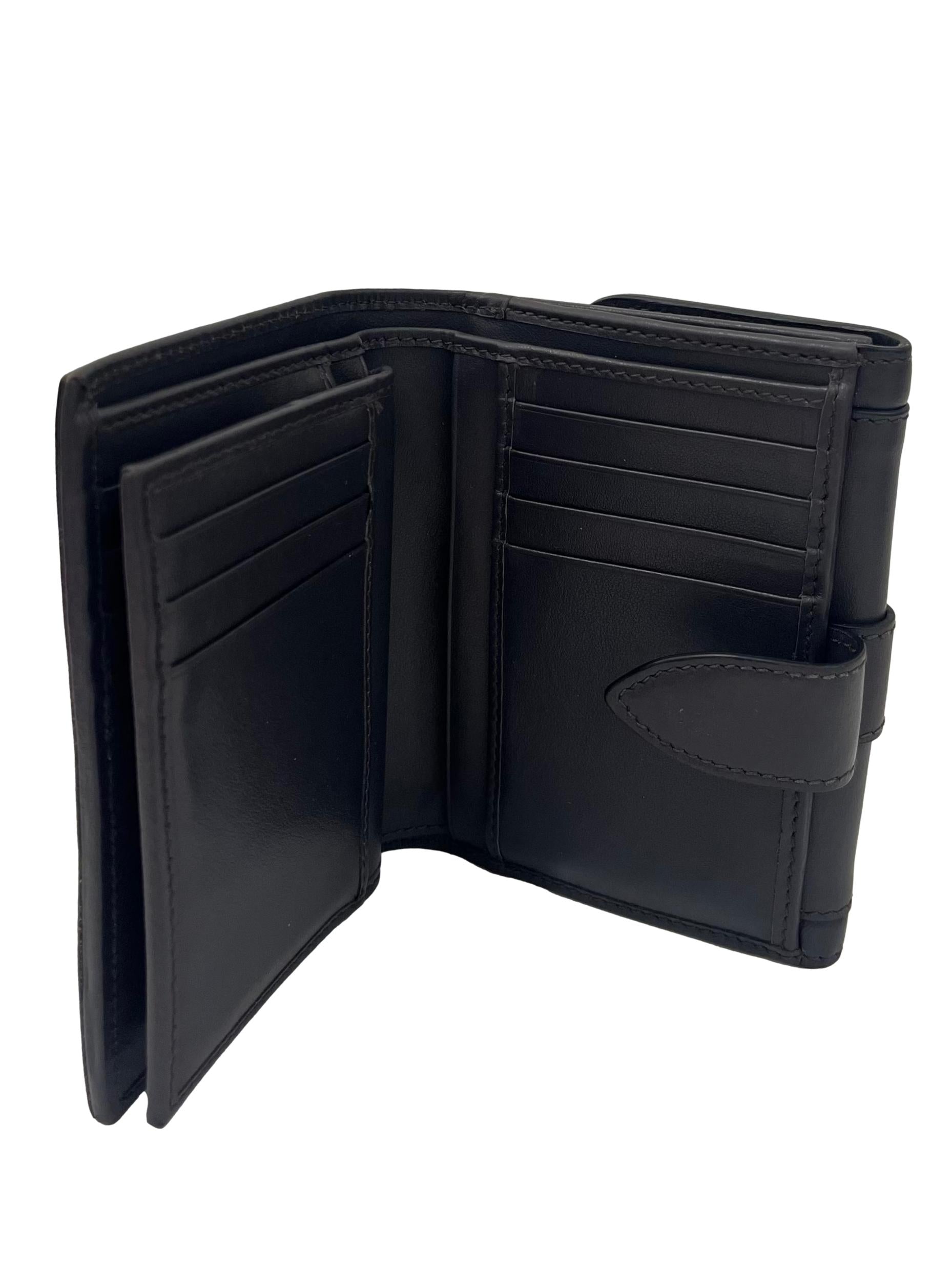 Grey Wallet With Gold Hardware