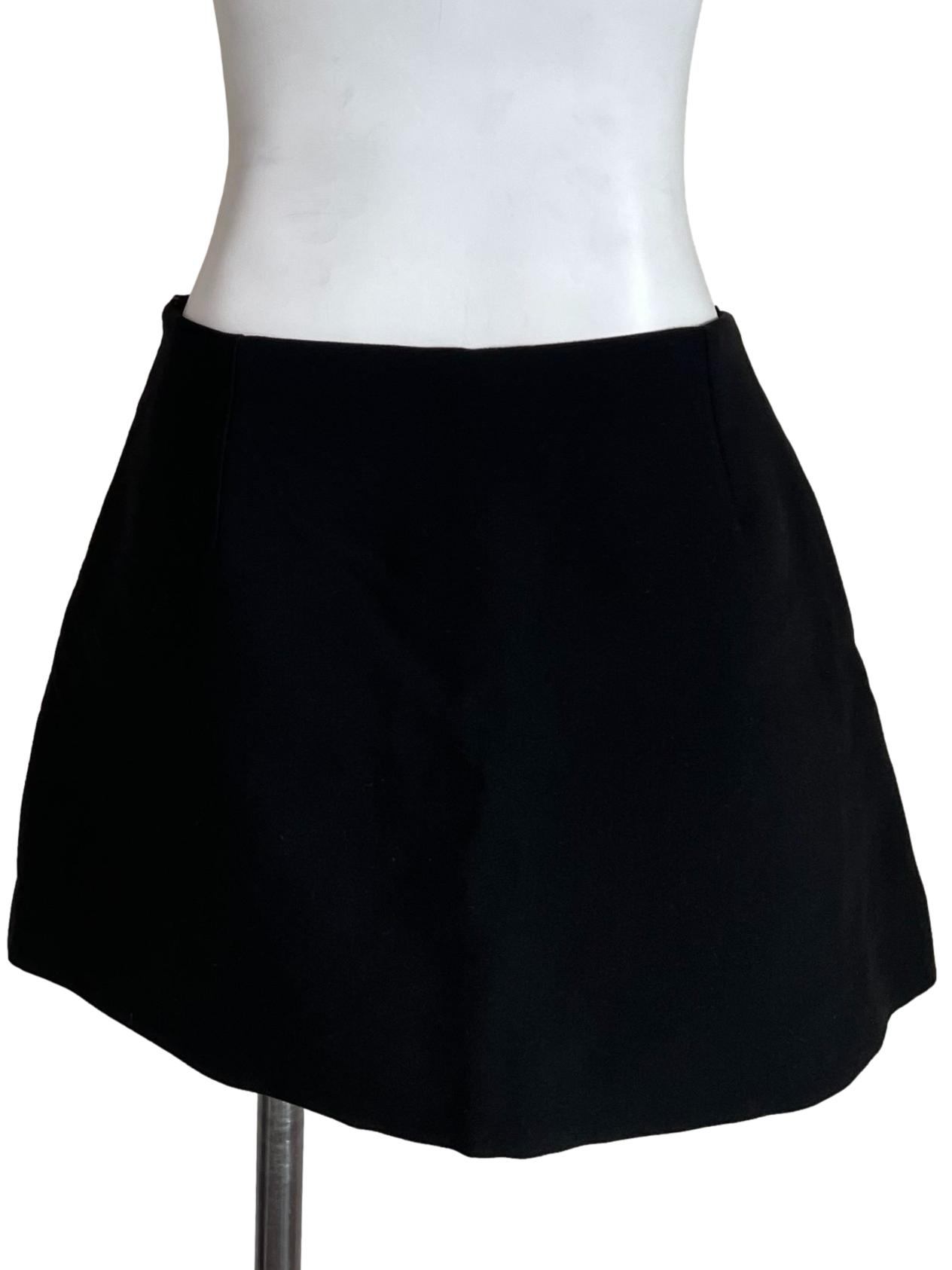 Black Wrap Mini Skirt