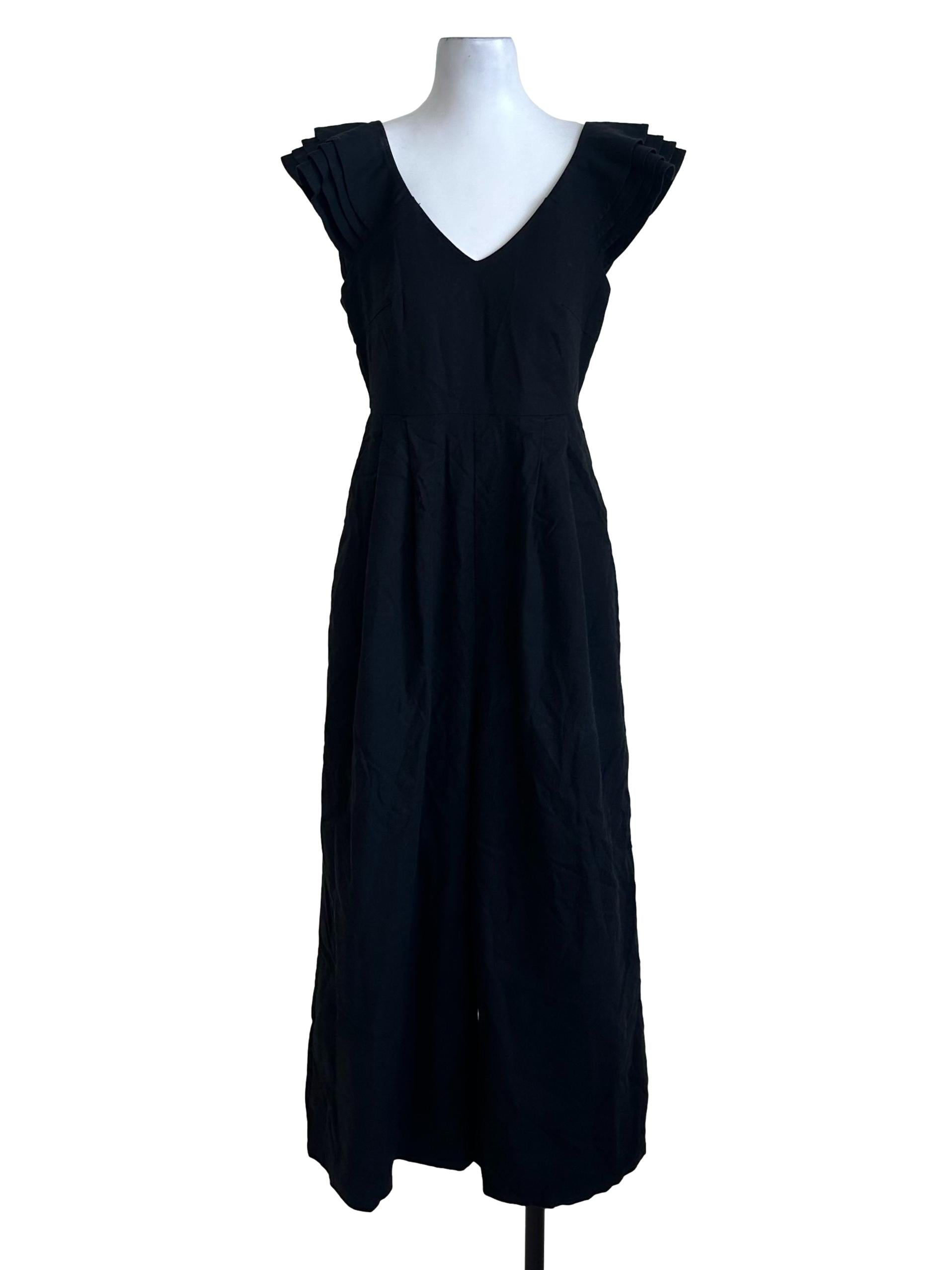Raven Black V Neck Jumpsuit