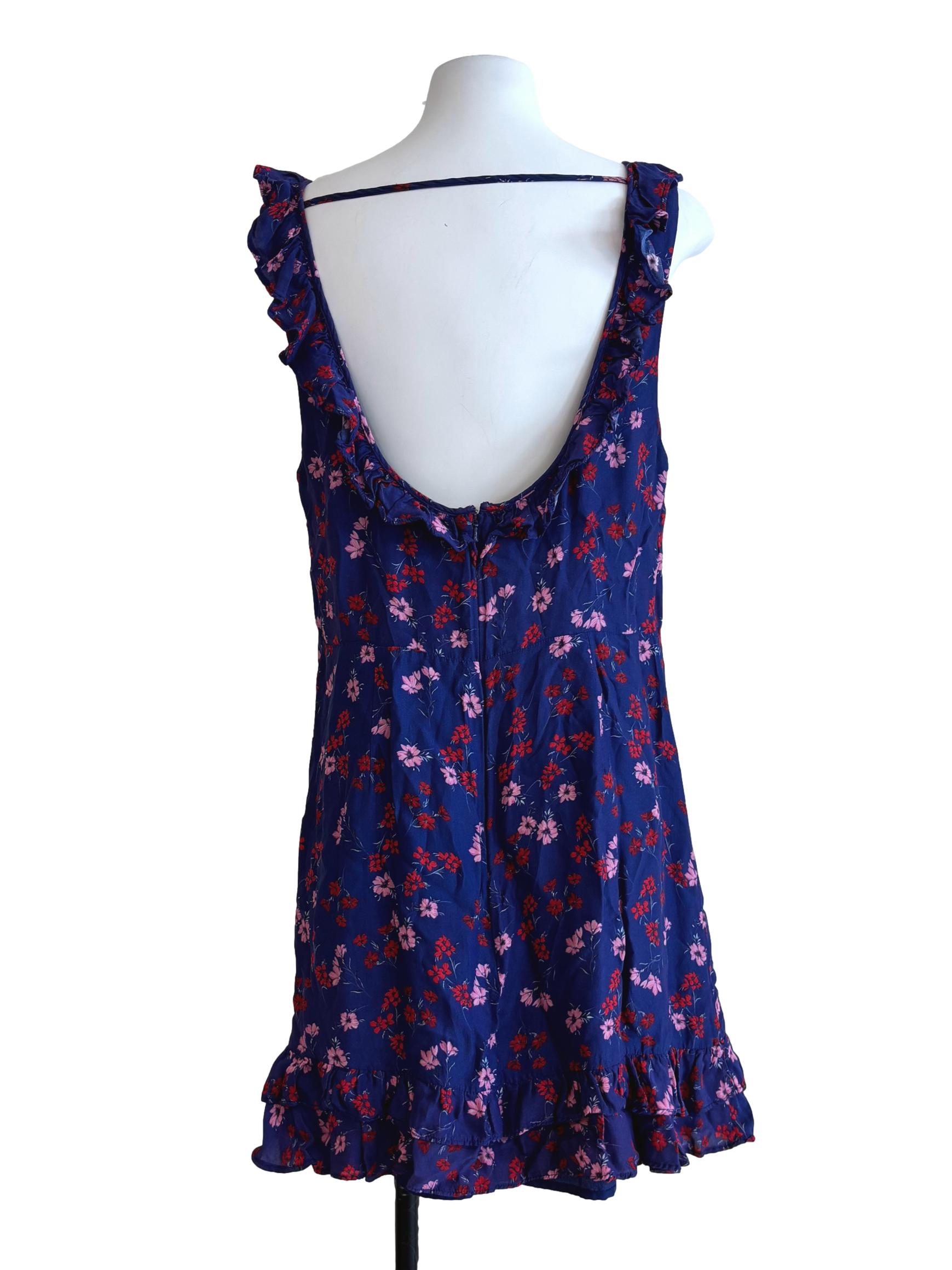 Violet Scoop Neck Floral Mini Dress