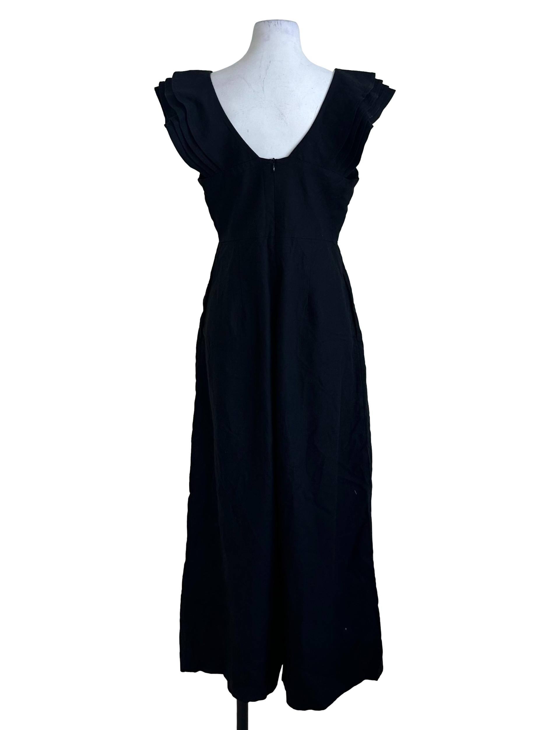 Raven Black V Neck Jumpsuit