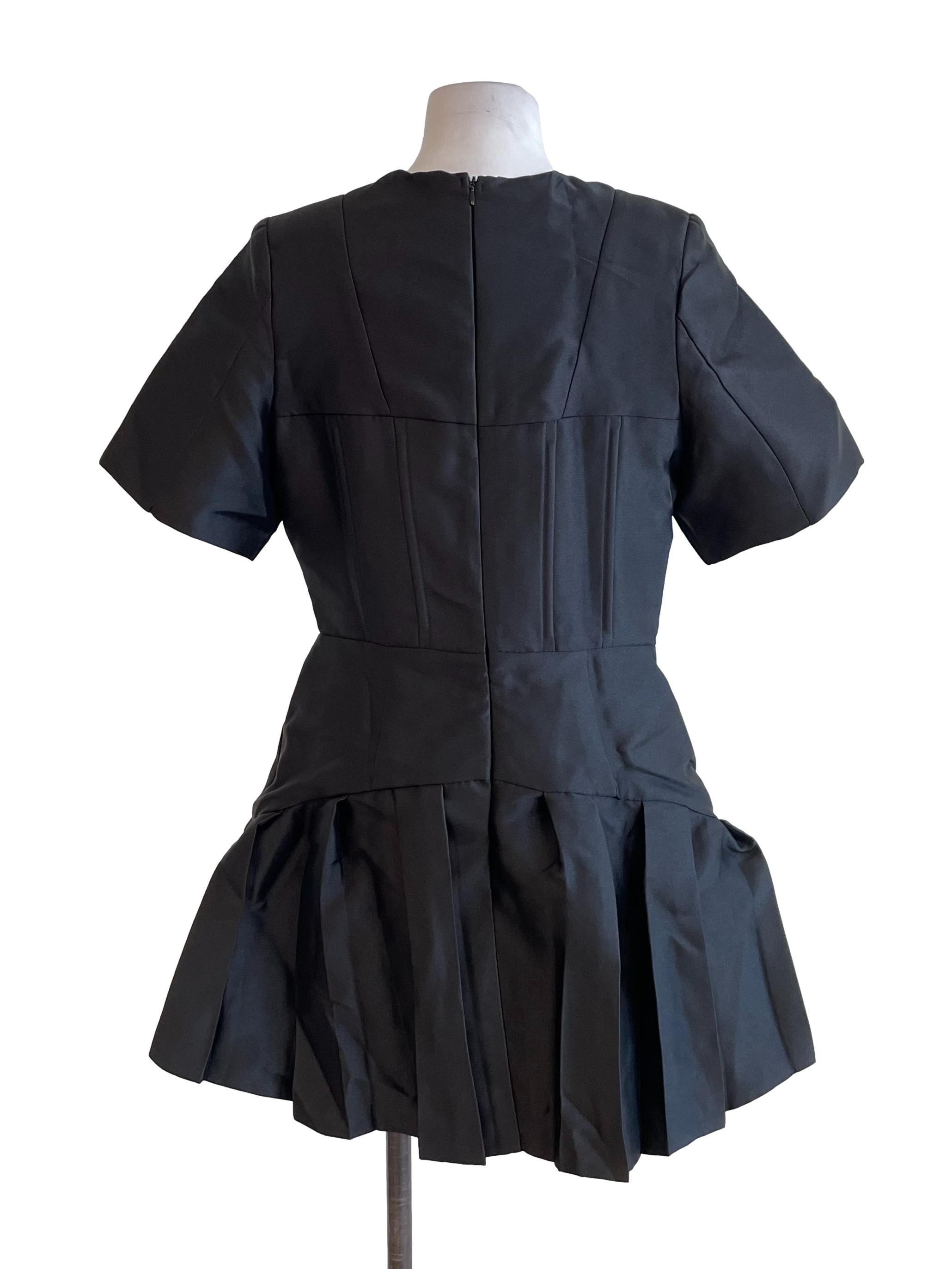 Black Pleated Corset Dress