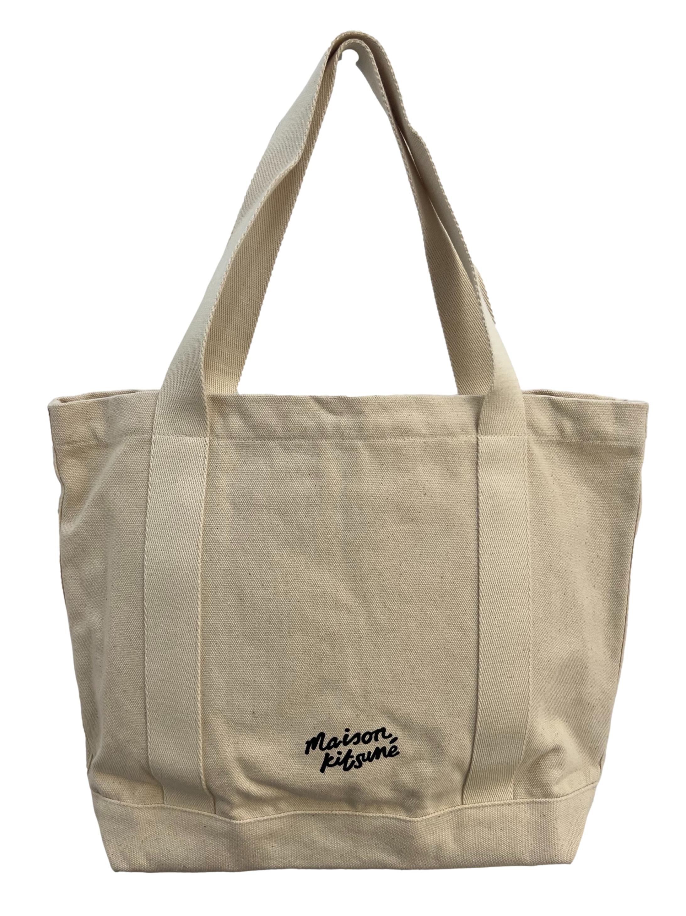Beige Canvas Fox Tote Bag CSN