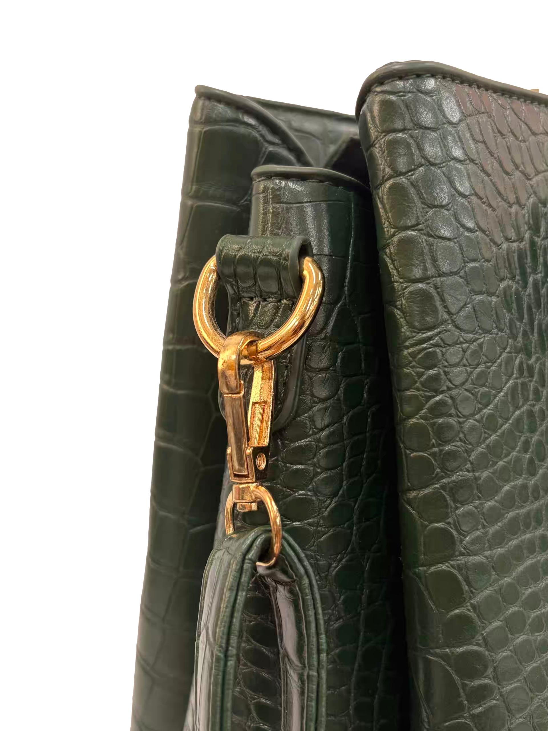 Green Faux Crocodile Handbag CSN