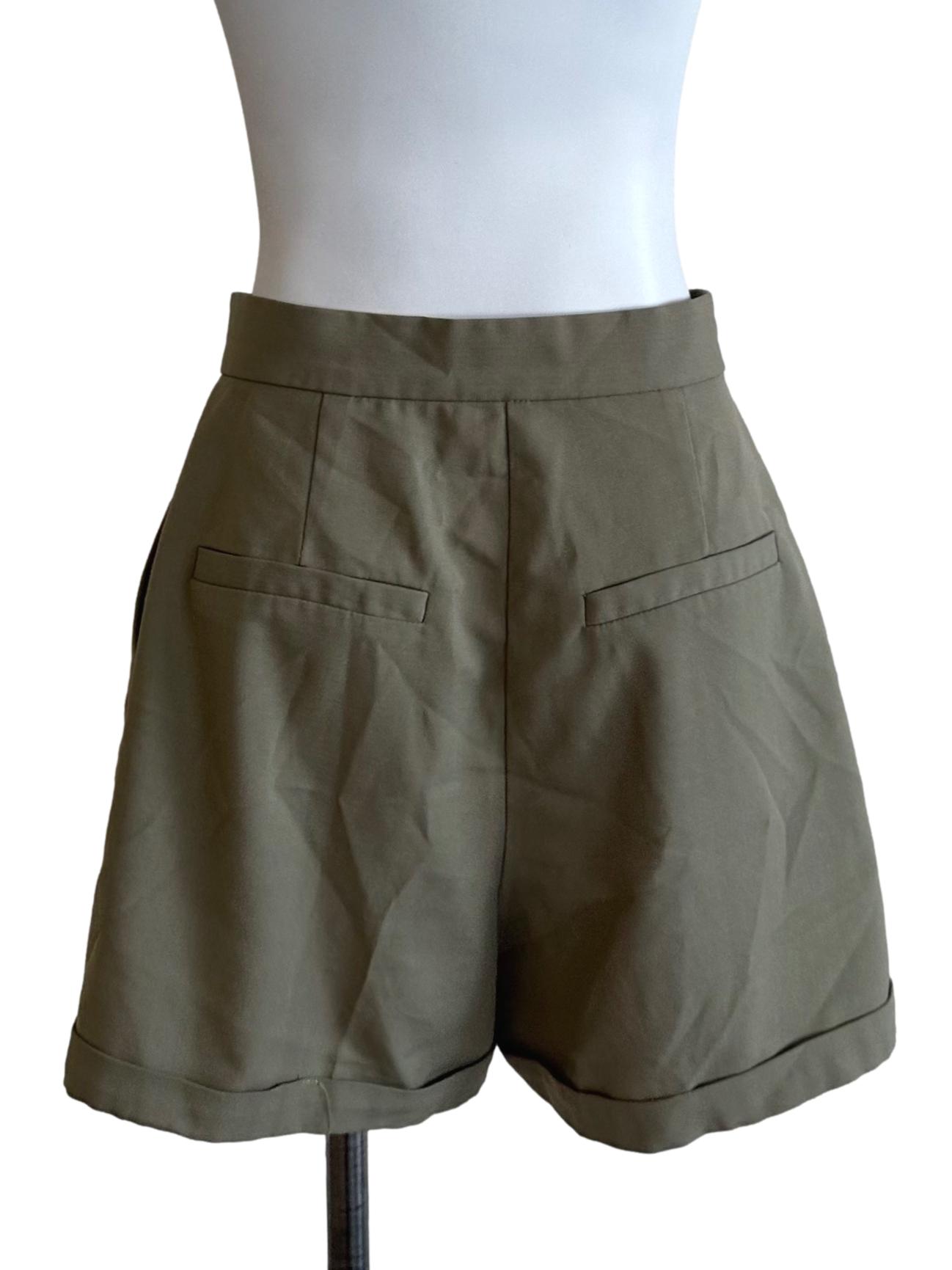 Moss Green Panel Shorts