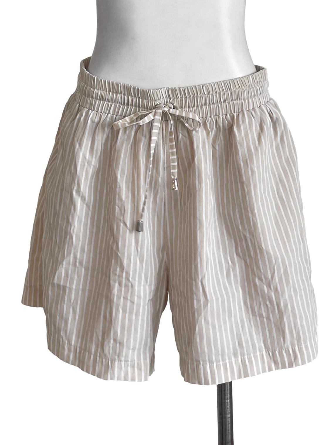 Beige Stripes Shorts