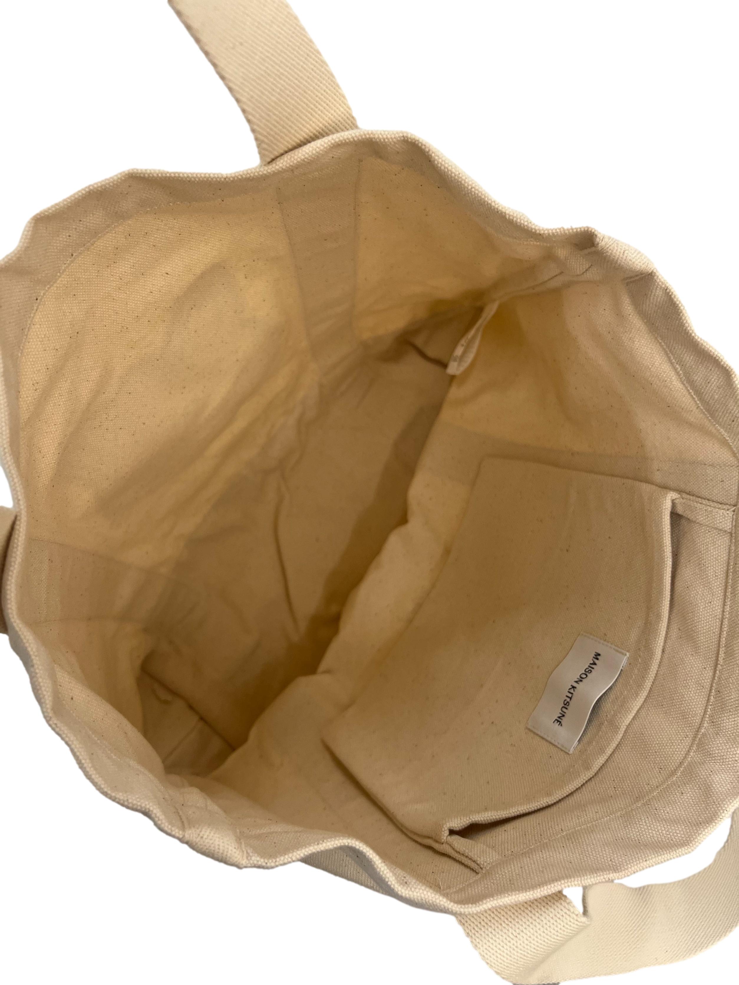 Beige Canvas Fox Tote Bag CSN