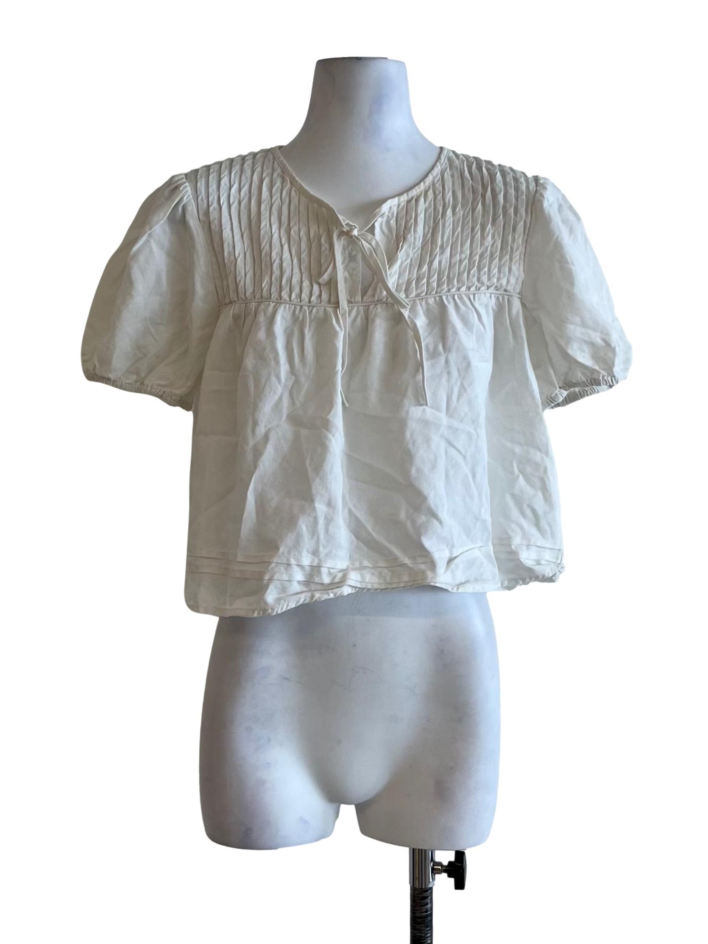 White Jewel Neckline Blouse TEM