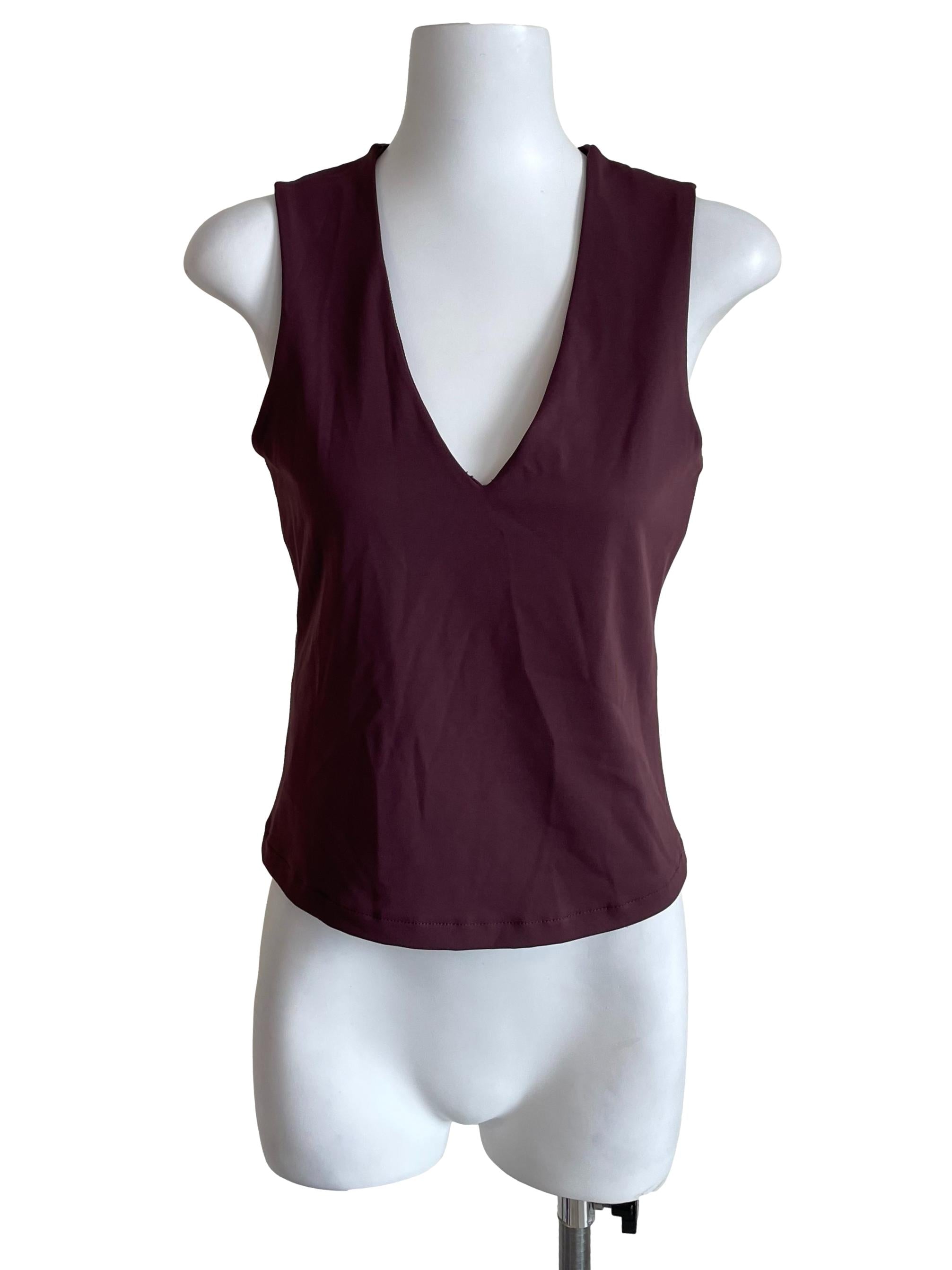 Chocolate V Neck Fit Top