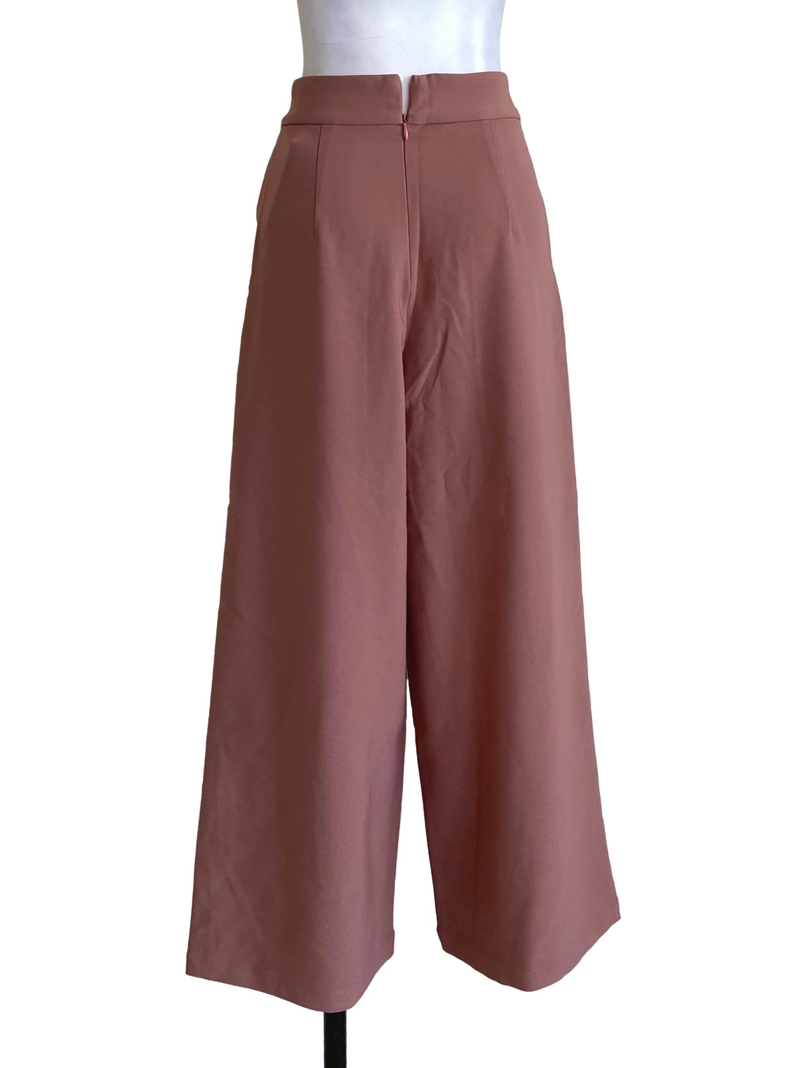 Rouge Pink High Waist Formal Pants