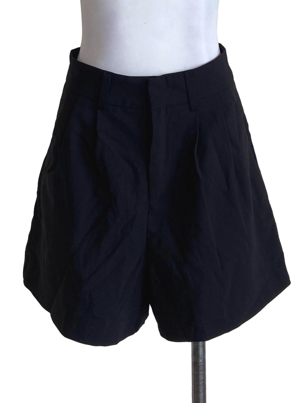 Black Herringbone Short Pants TEM