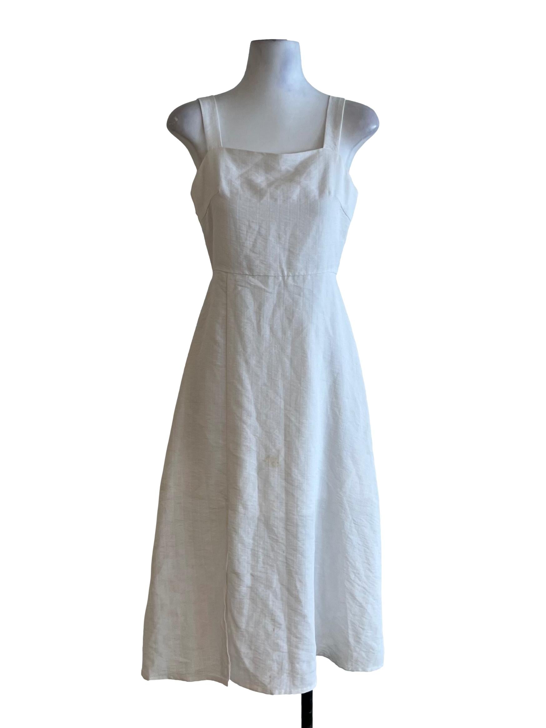 White Plain A-Line Dress