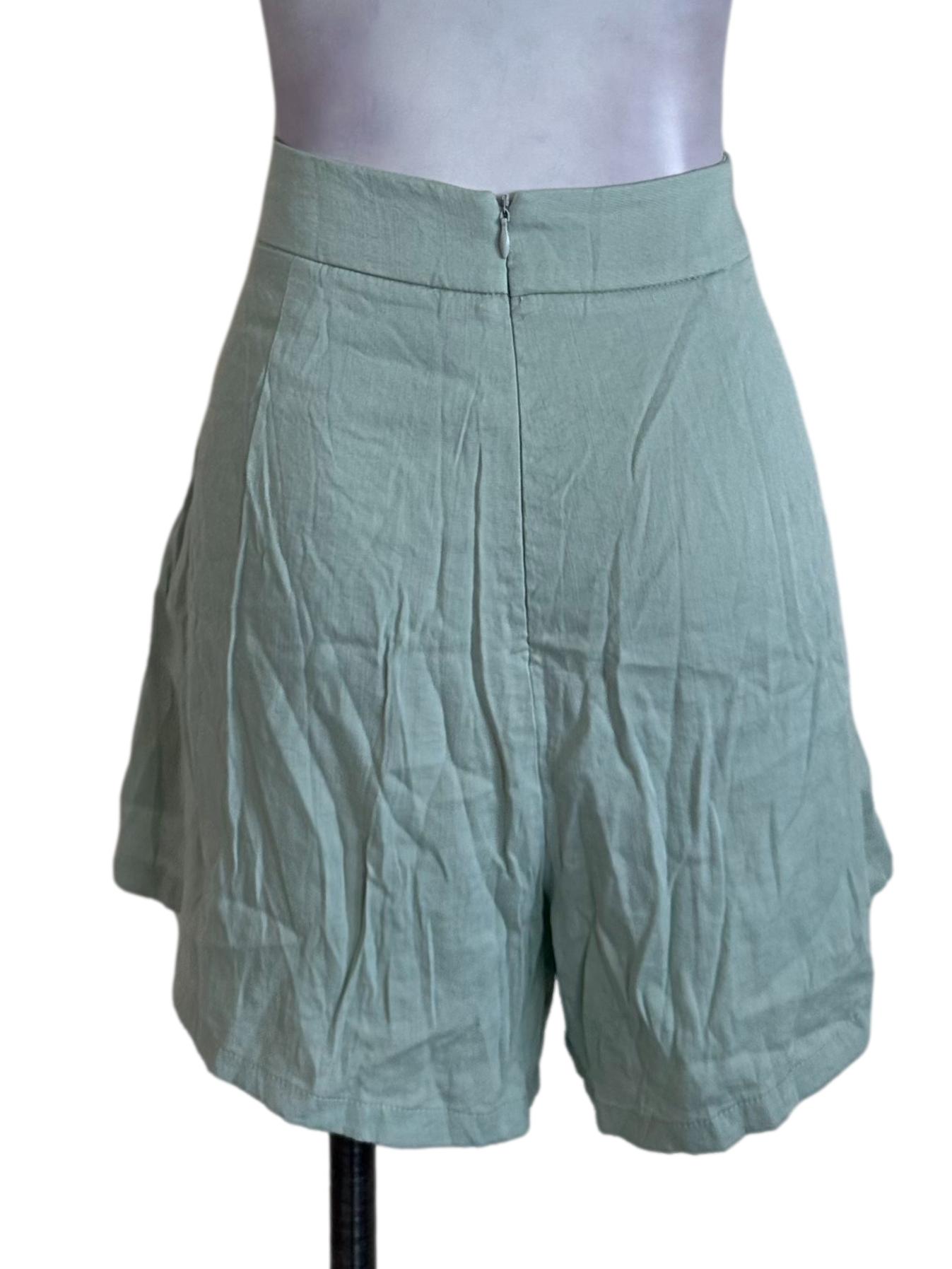Pastel Green Linen Shorts