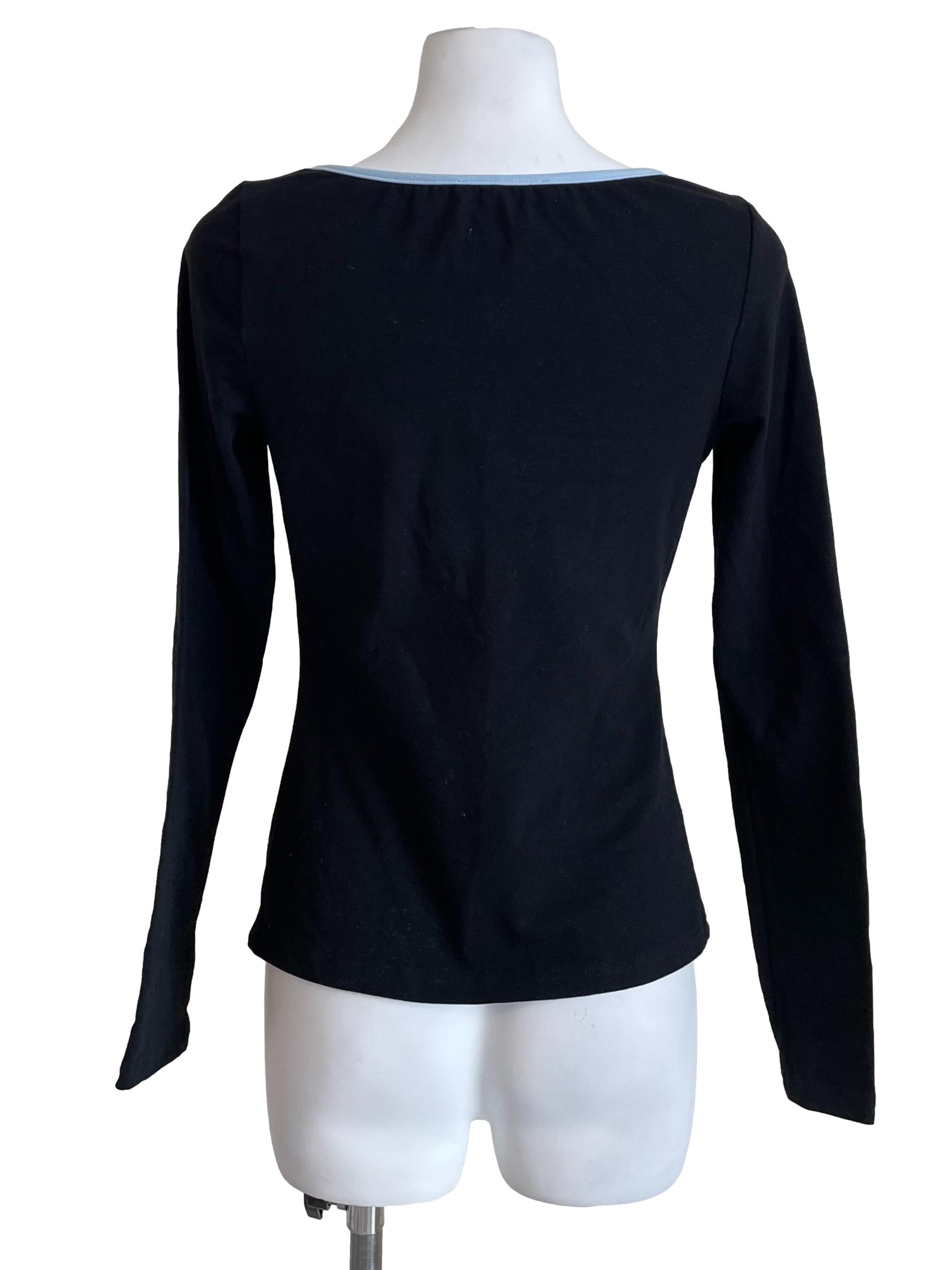 Black Hollow Flower Long Sleeves  Top