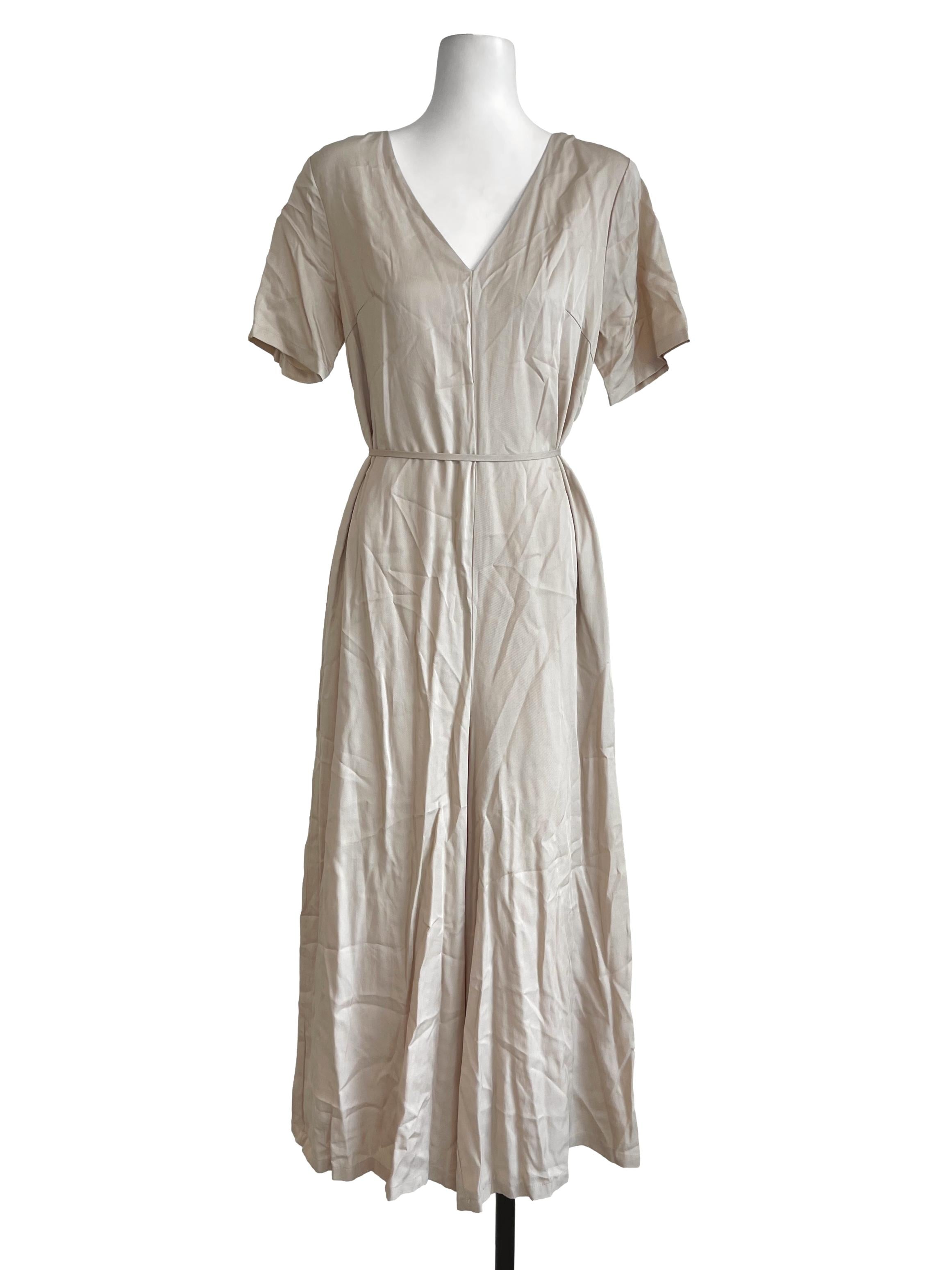 Nude Short Sleeves Jumpsuit