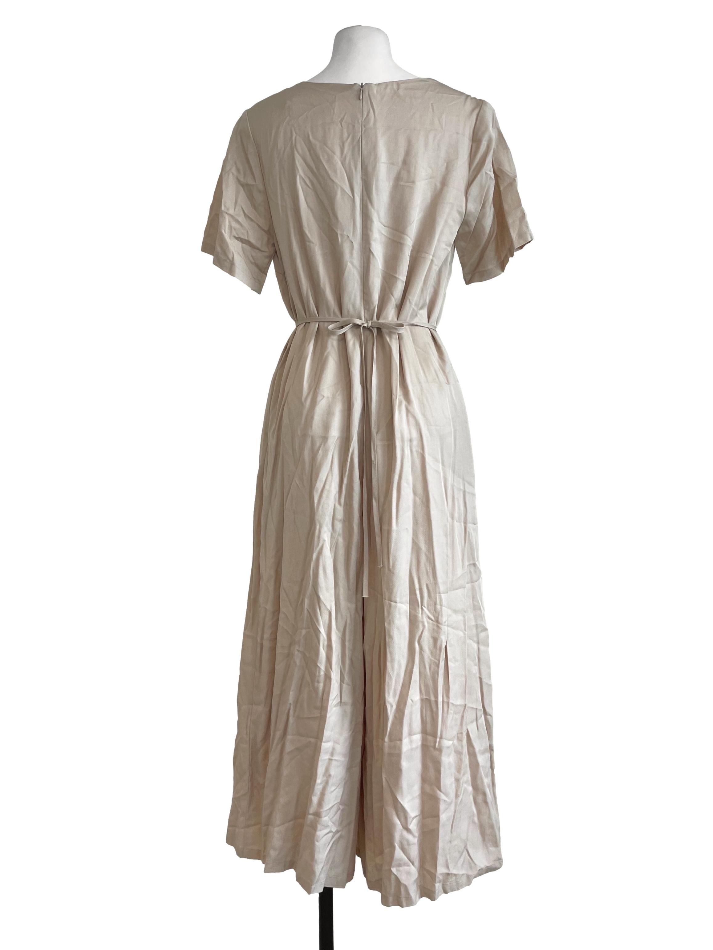 Nude Short Sleeves Jumpsuit