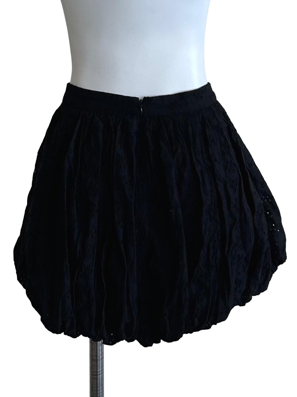 Onyx Black Eyelet Embroidery Bubble Shorts