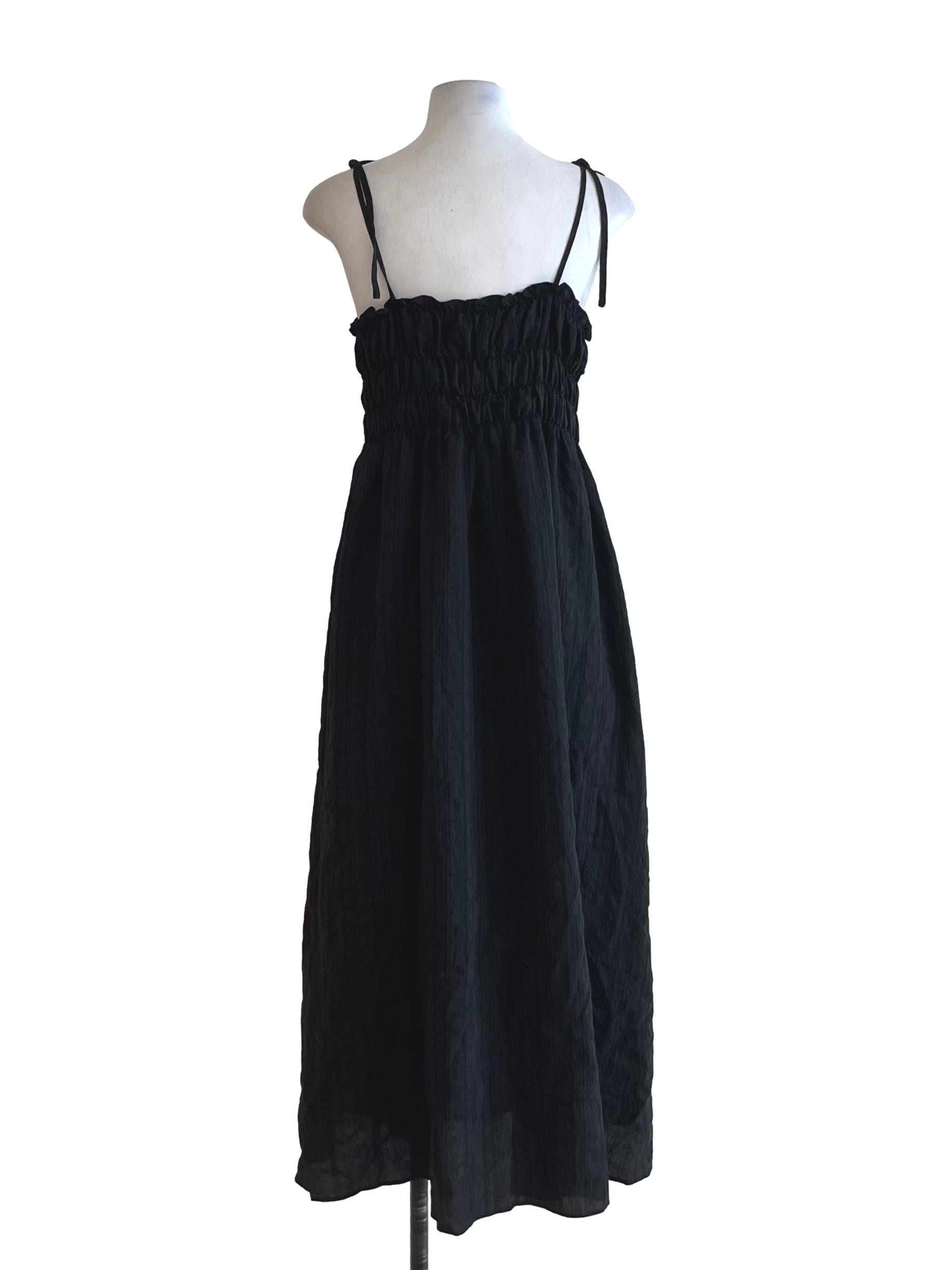 Black Spaghetti Strap A-Line Dress