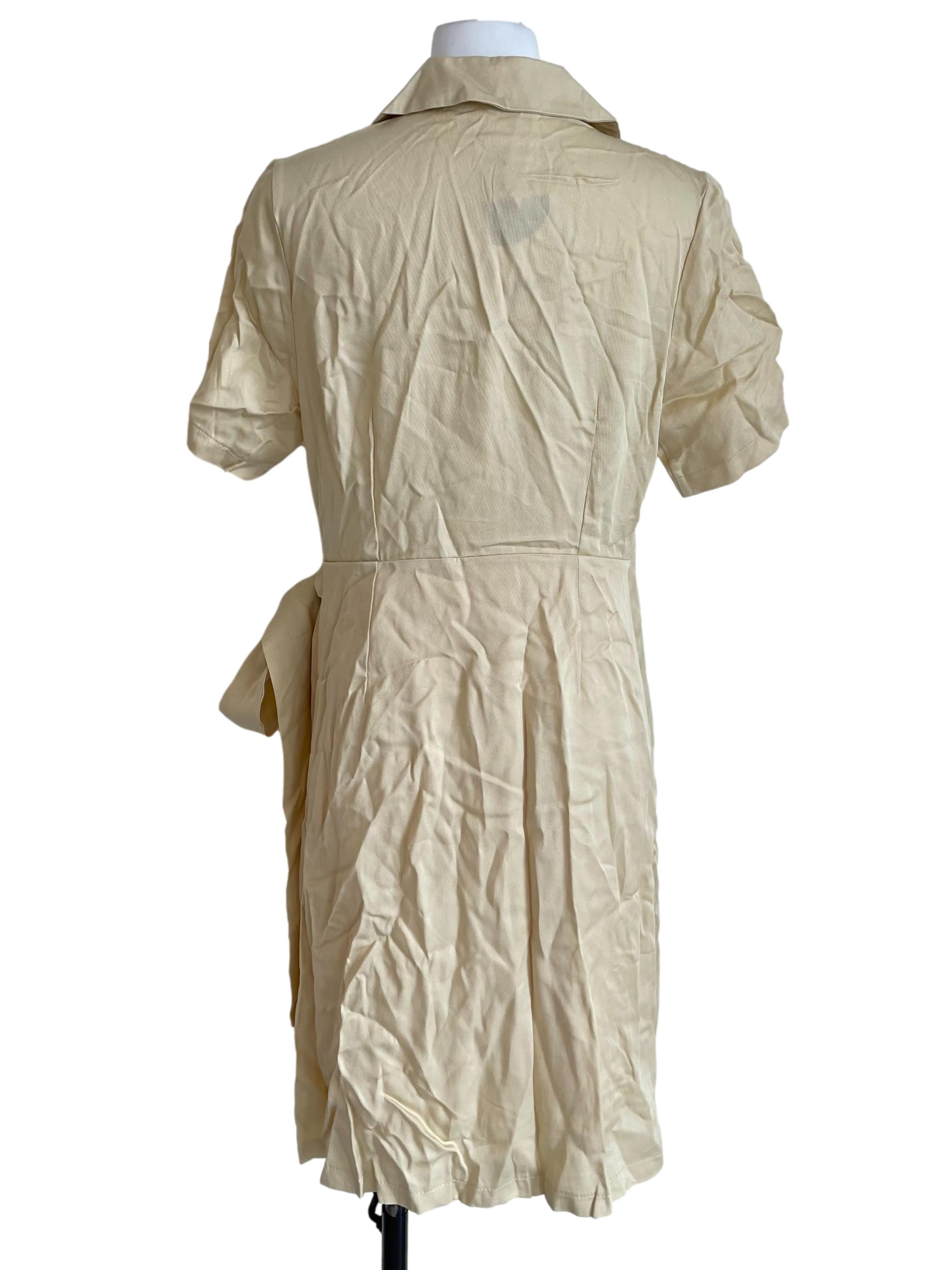 Daffodil Bust Pockets Wrap Shirt Dress