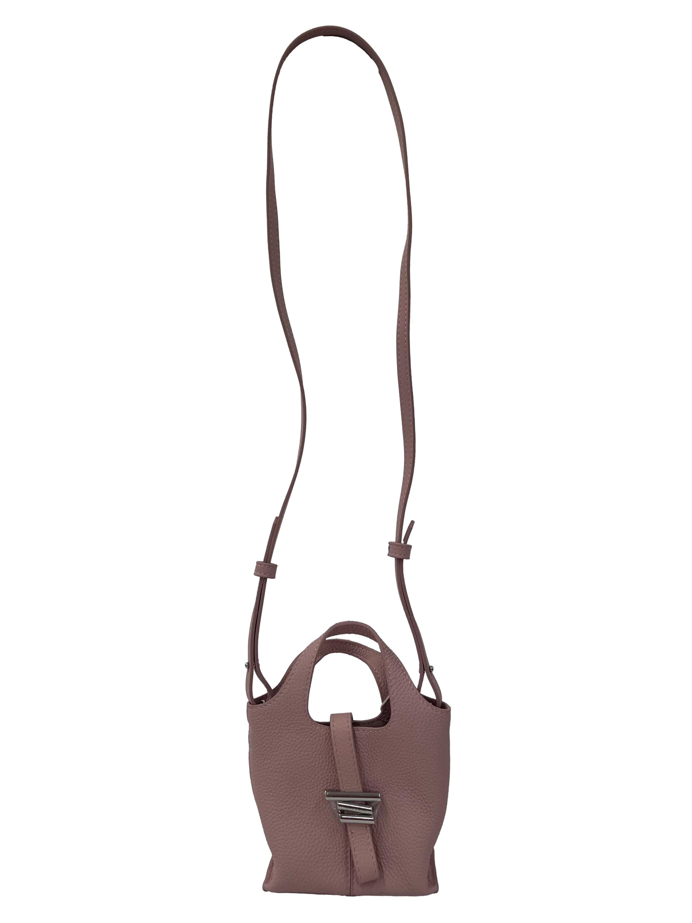 Pink Micro Crossbody Bag With Magnetic Closure