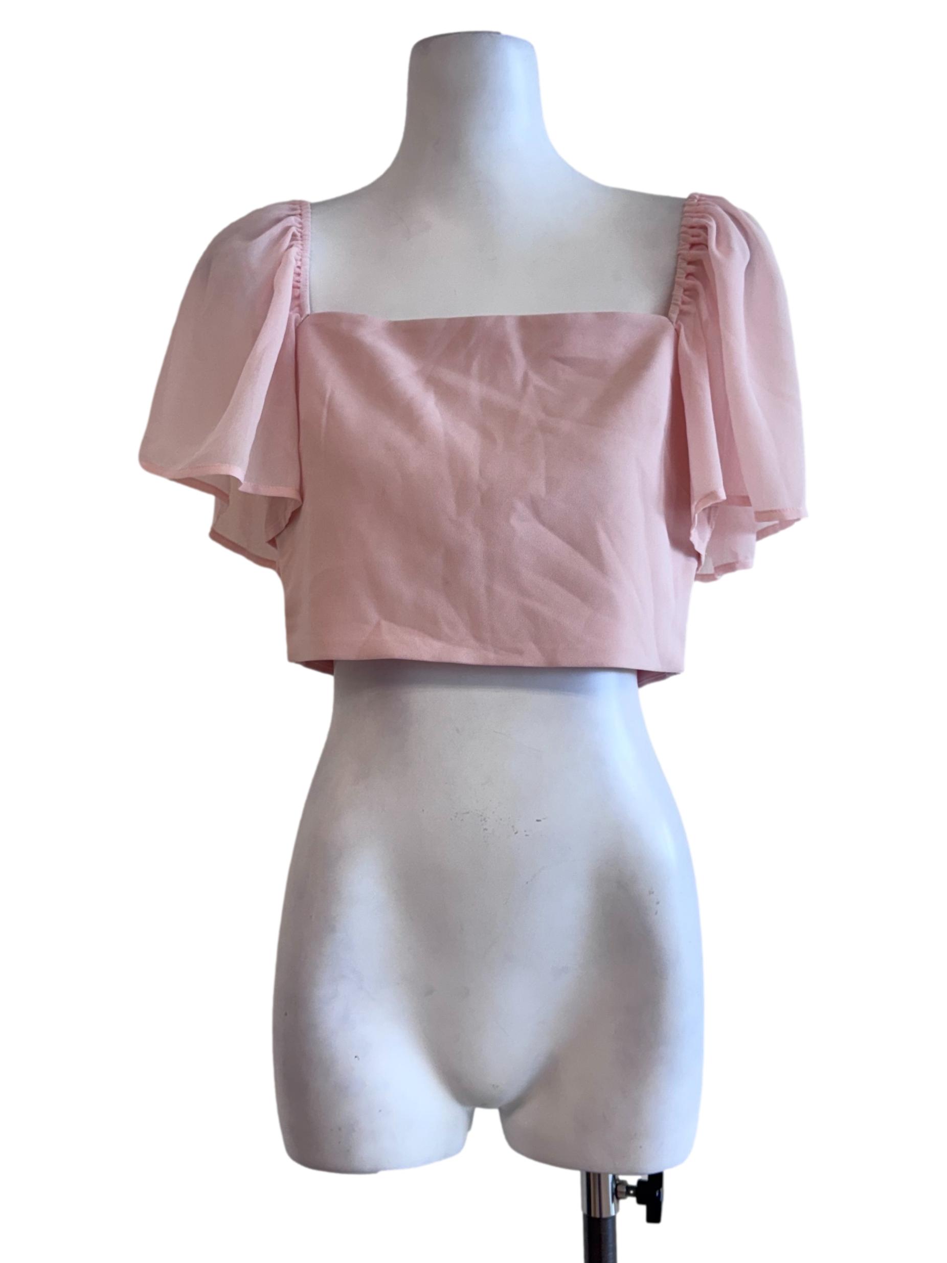 Peach Pink Plain Off Shoulder Top