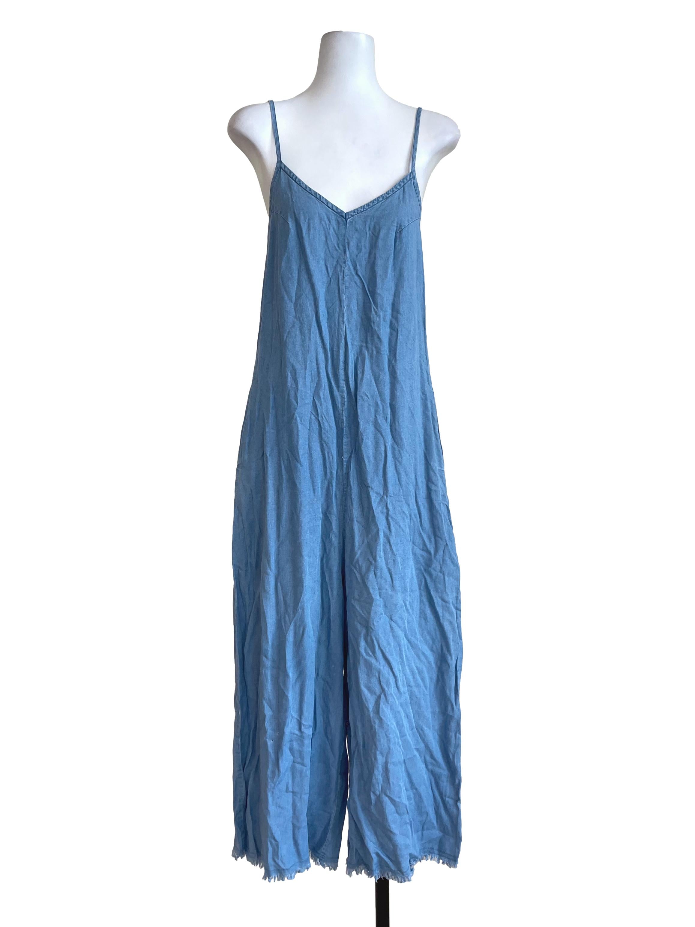 Washed Blue Soft Denim Overall