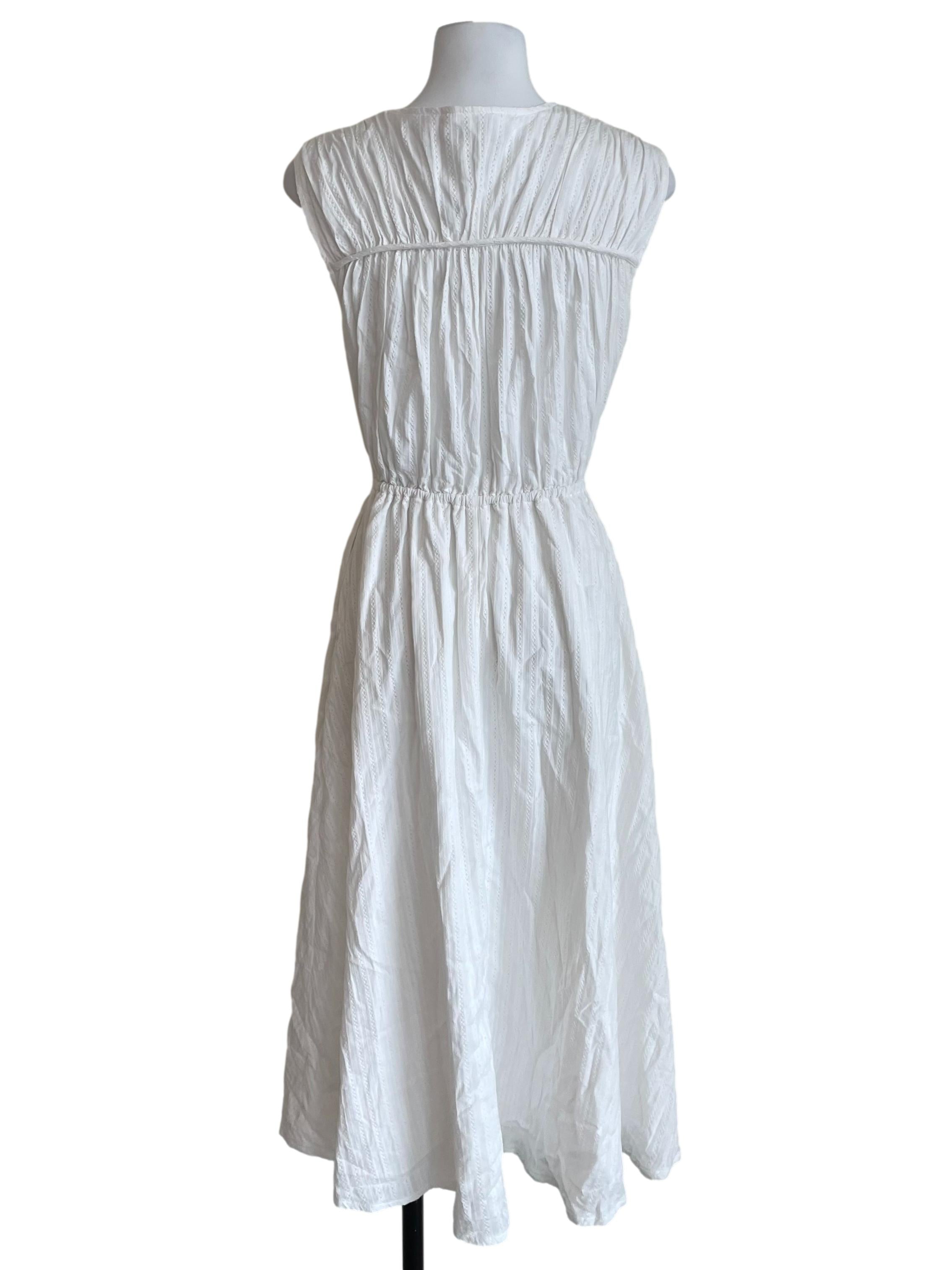 White Lacy Tie Knots Bouffont Dress