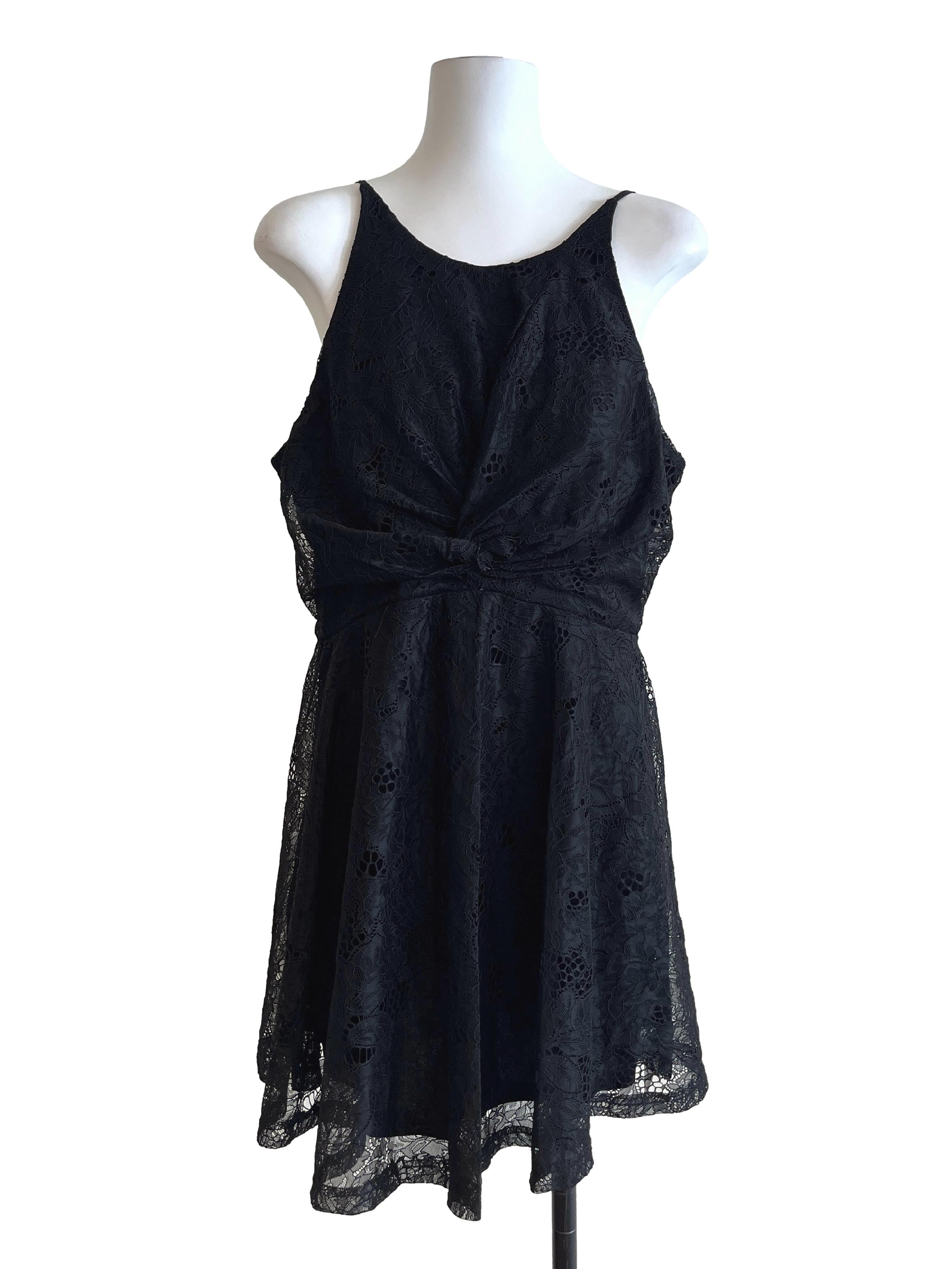 Jade Black Loop Mini Dress