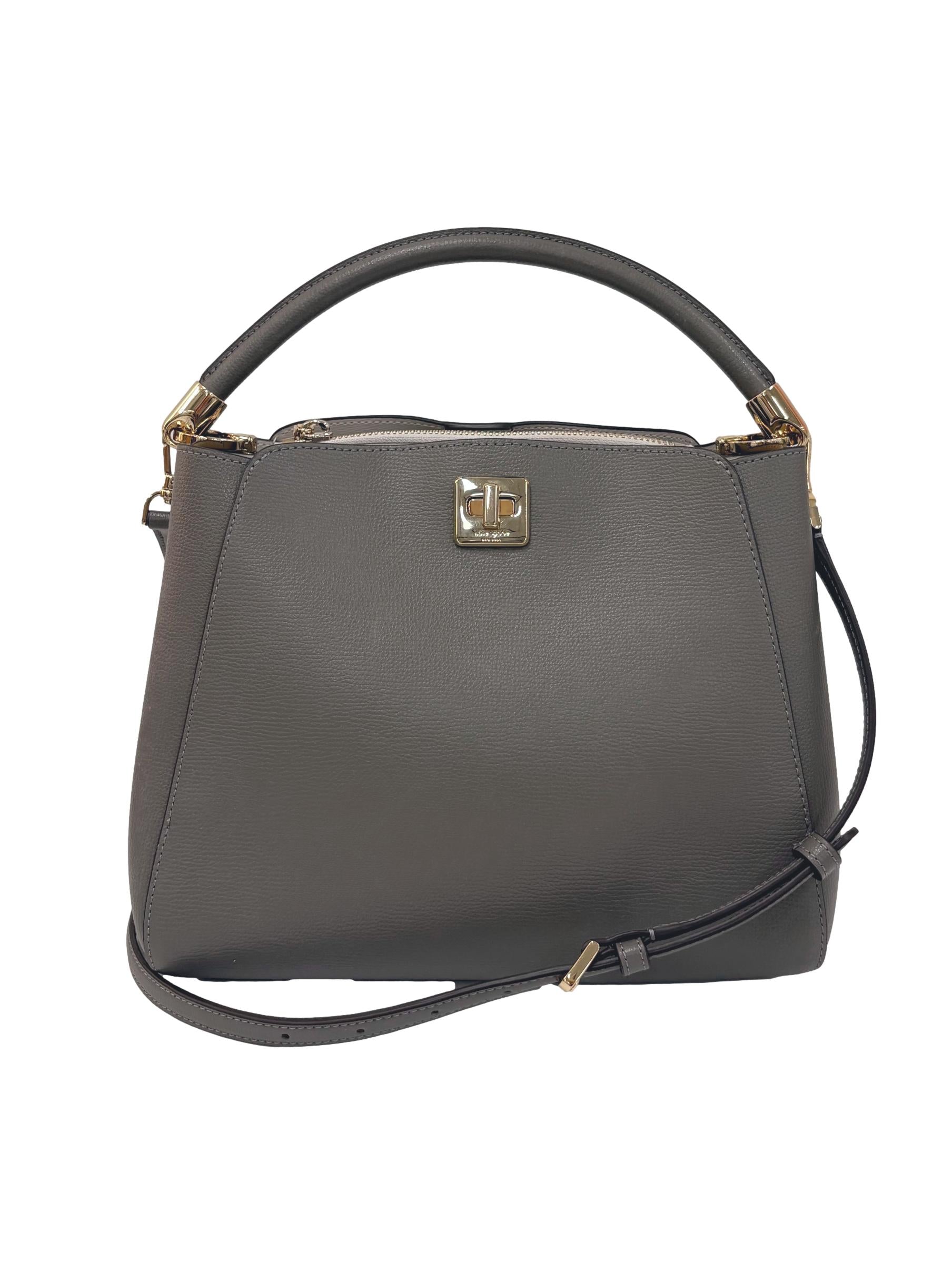 Grey Leather Phoebe Small Handbag CSN