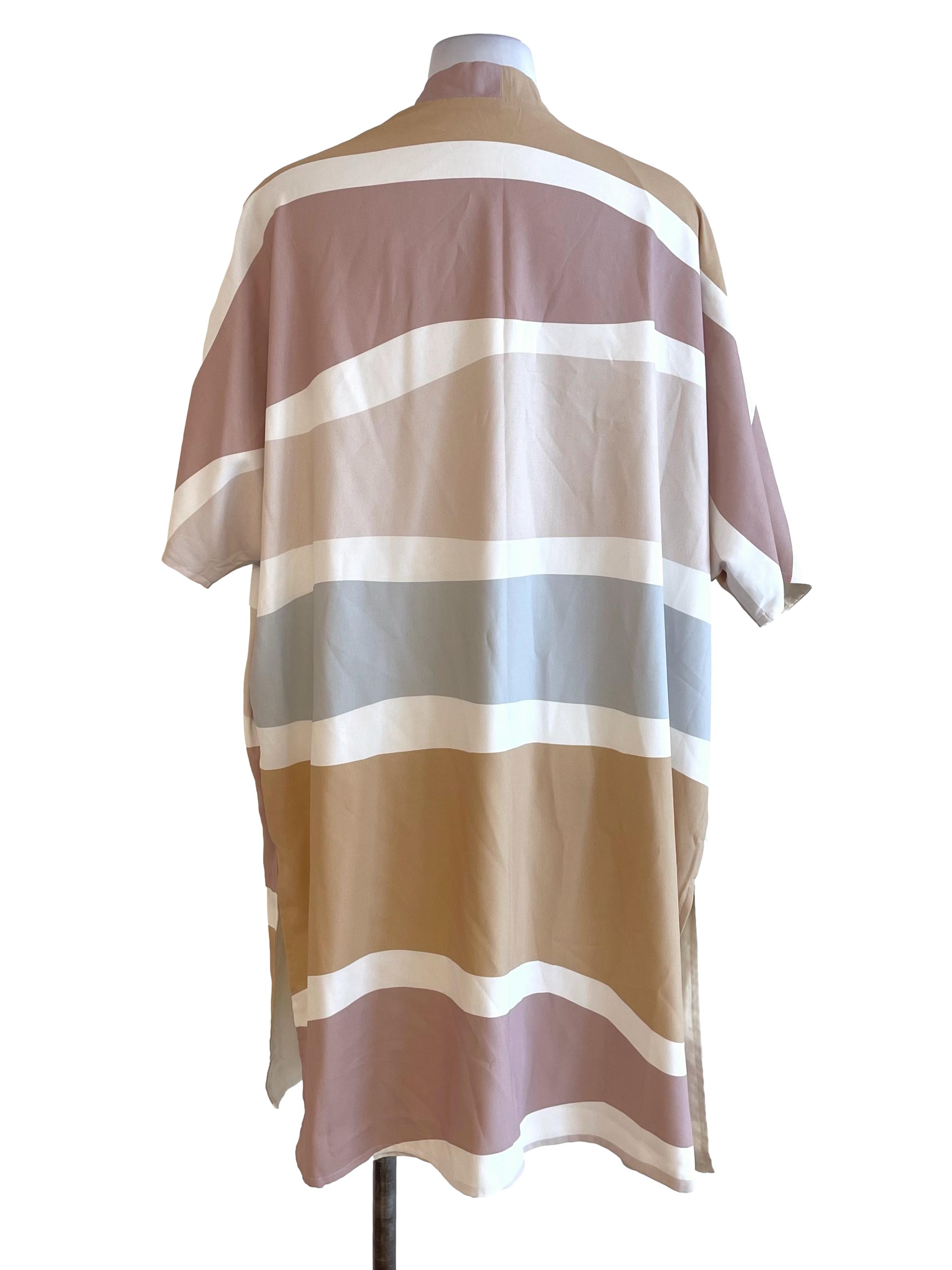 Beige Multicolor Kimono