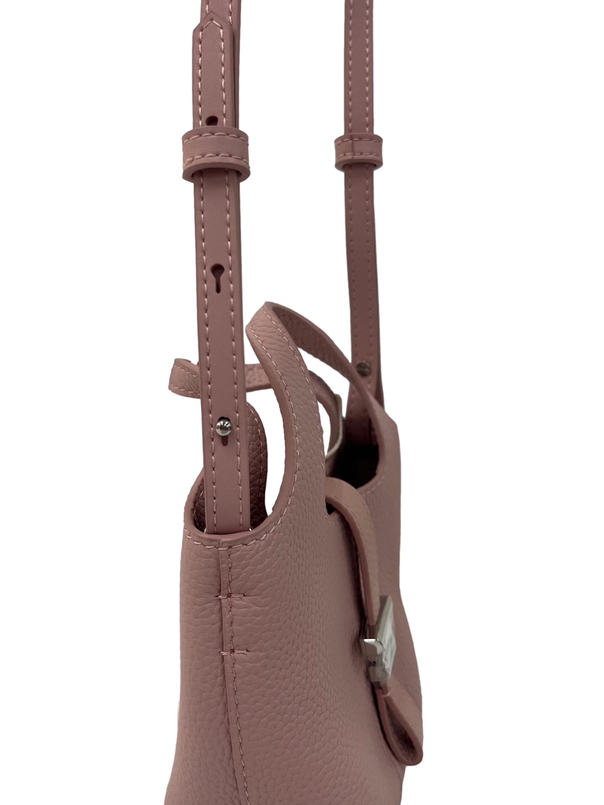 Pink Micro Crossbody Bag With Magnetic Closure