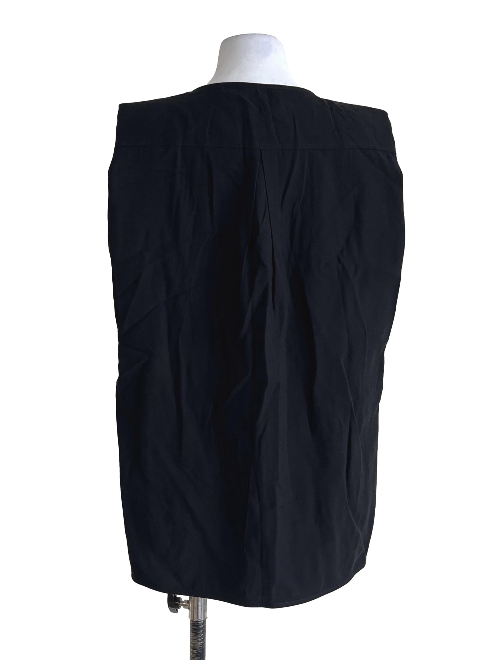 Jade Black Sleeveless Draped Blouse