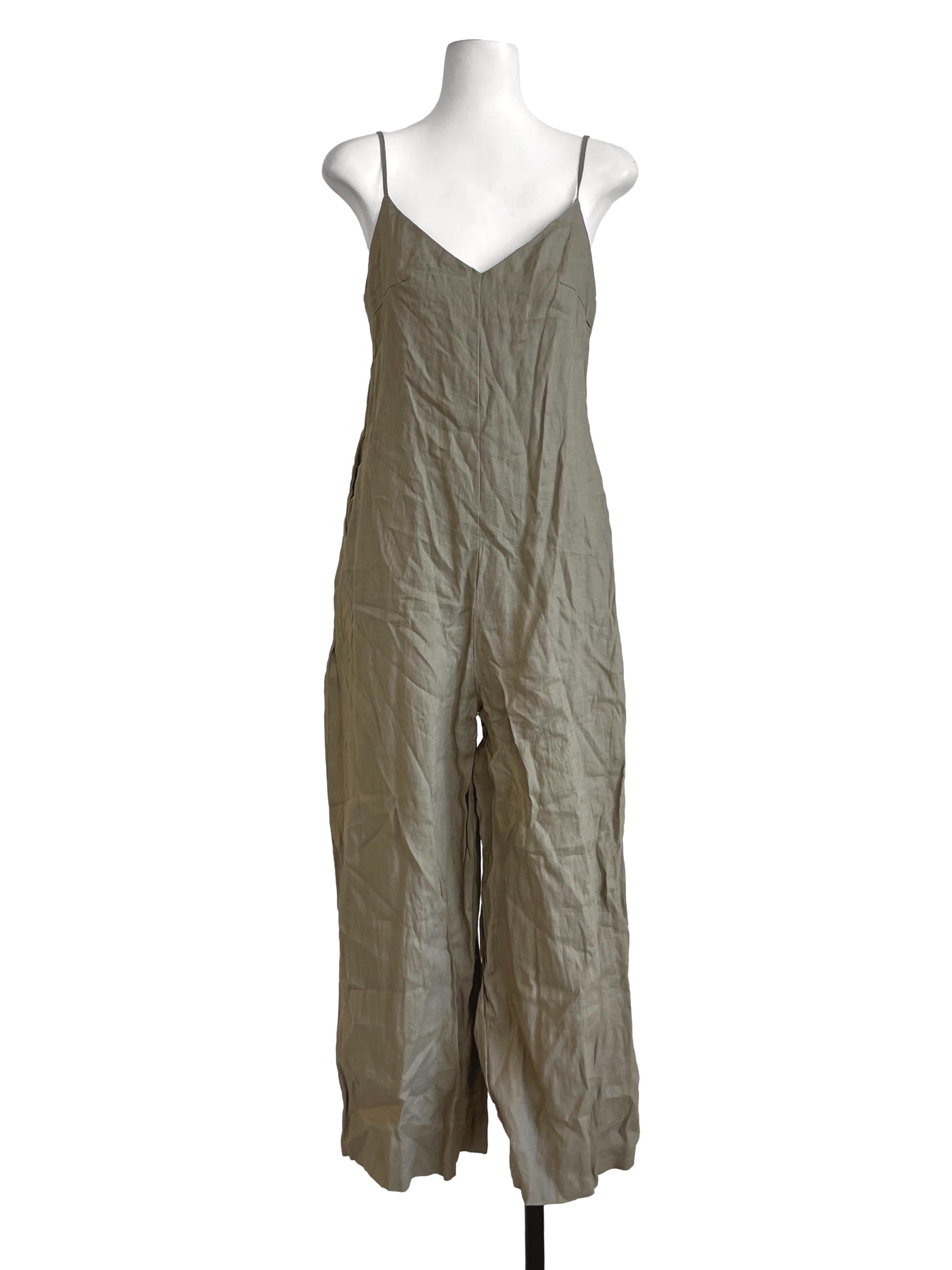 Taupe Plain Jumpsuit TEM