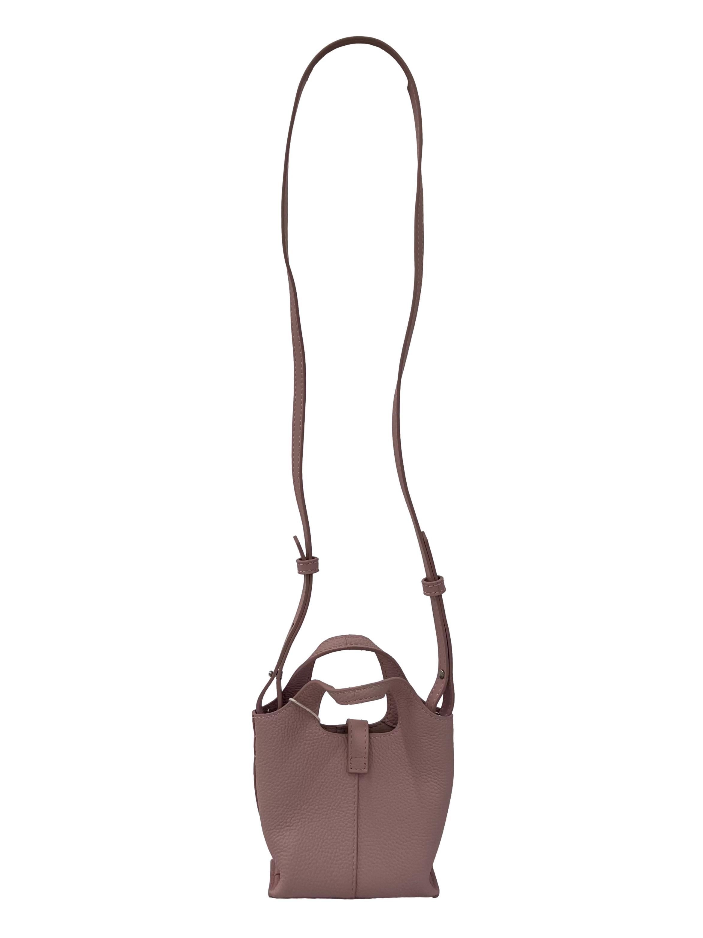 Pink Micro Crossbody Bag With Magnetic Closure