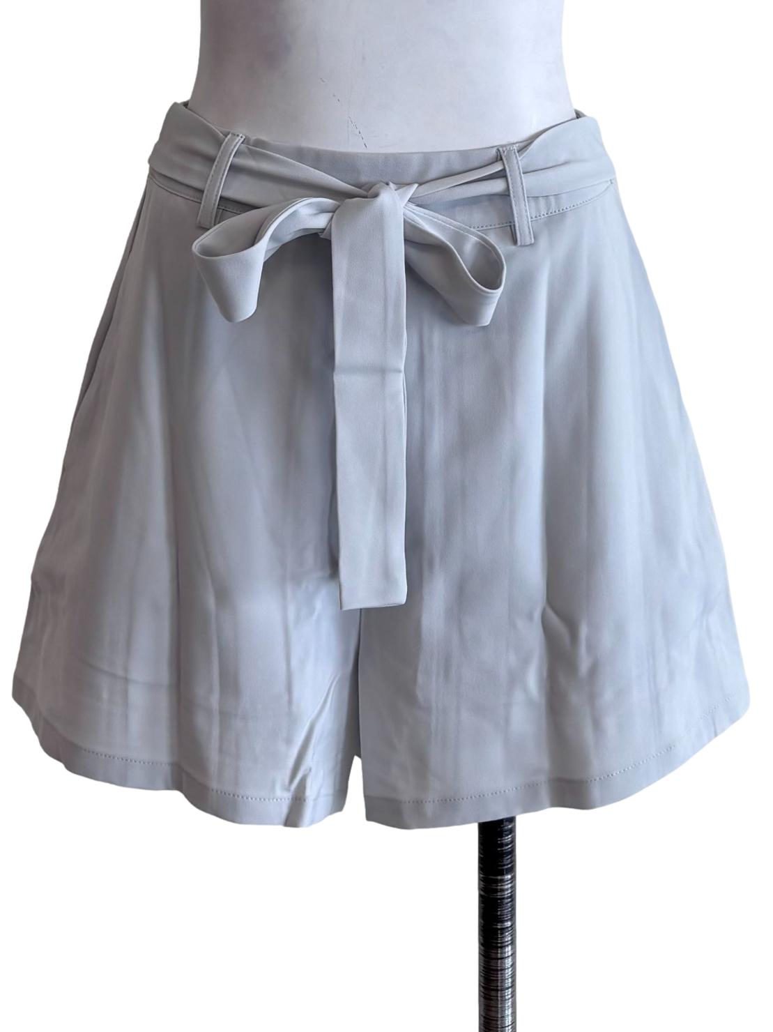 Grey Indy Tie Front Shorts