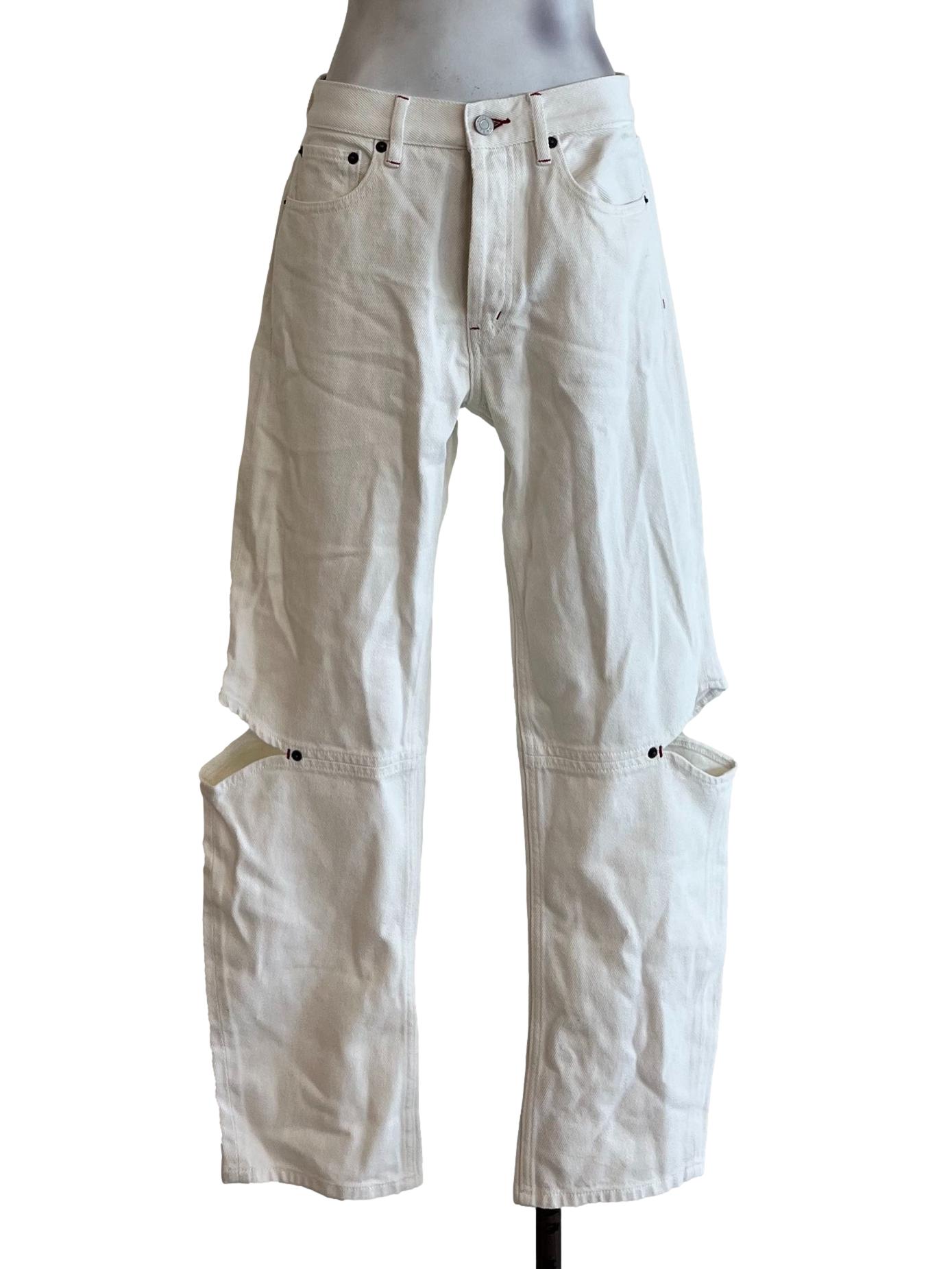White Plain Jeans Pants