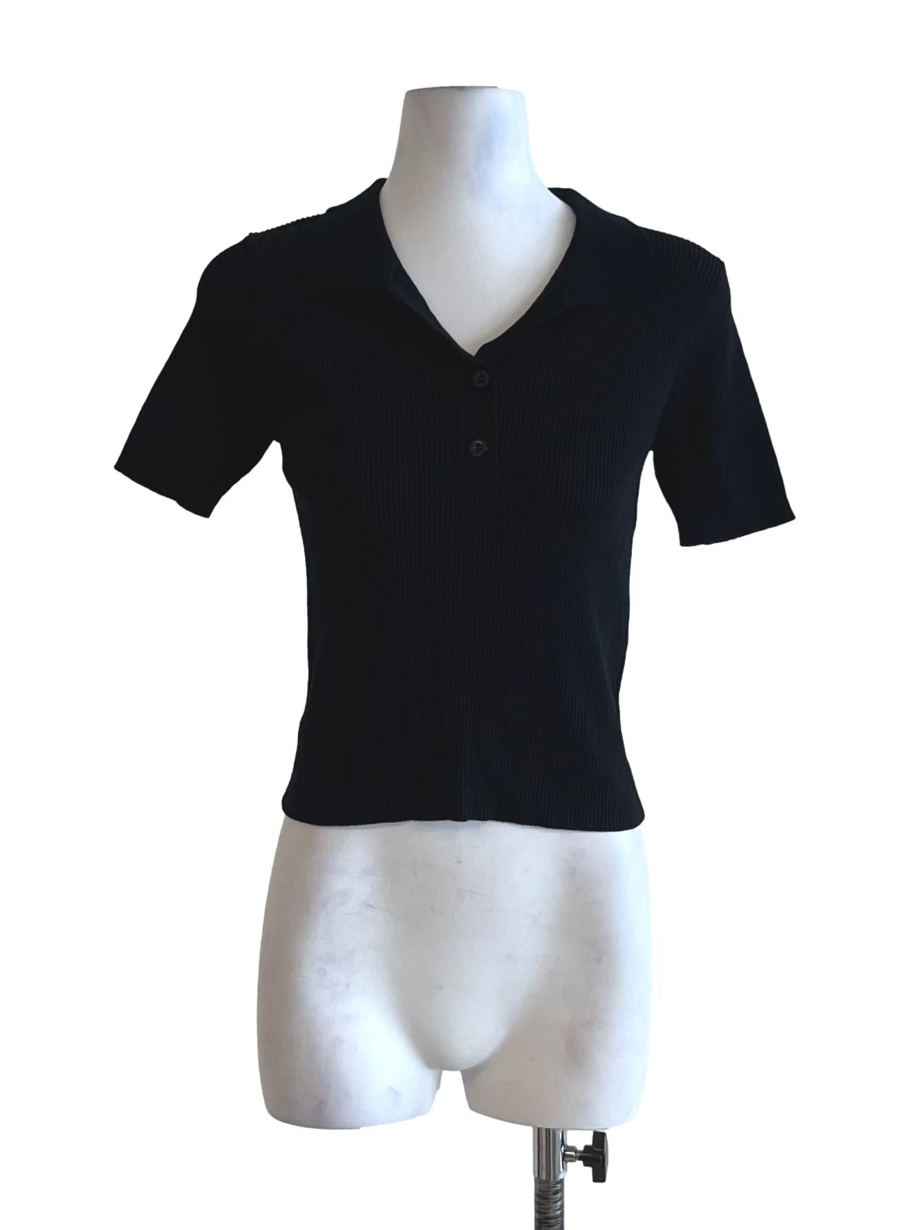 Black Wing Collar Blouse TWL