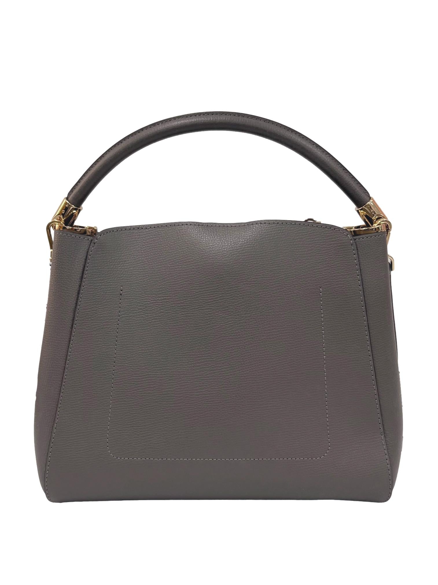Grey Leather Phoebe Small Handbag CSN