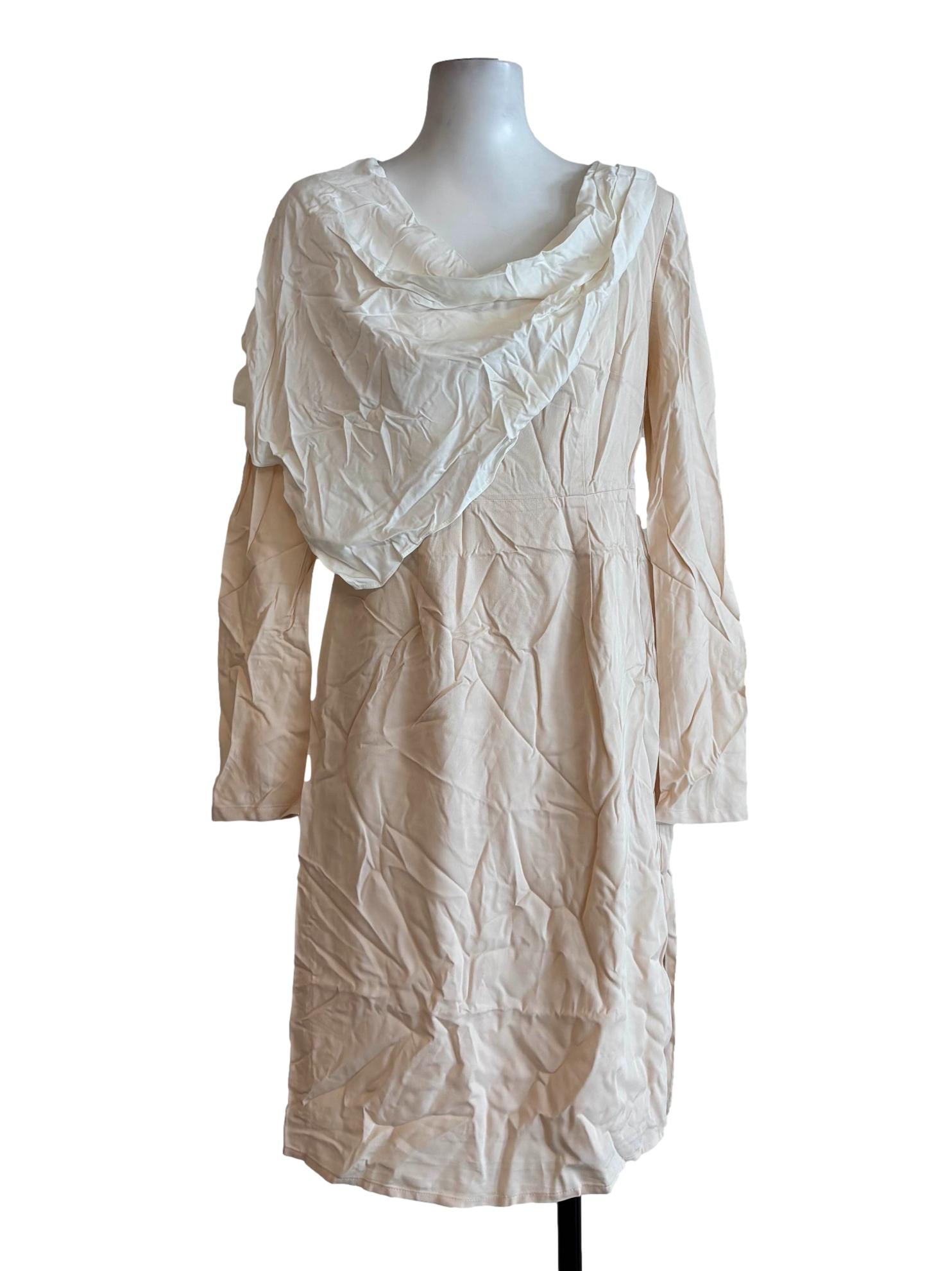 Beige Long Sleeve Dress