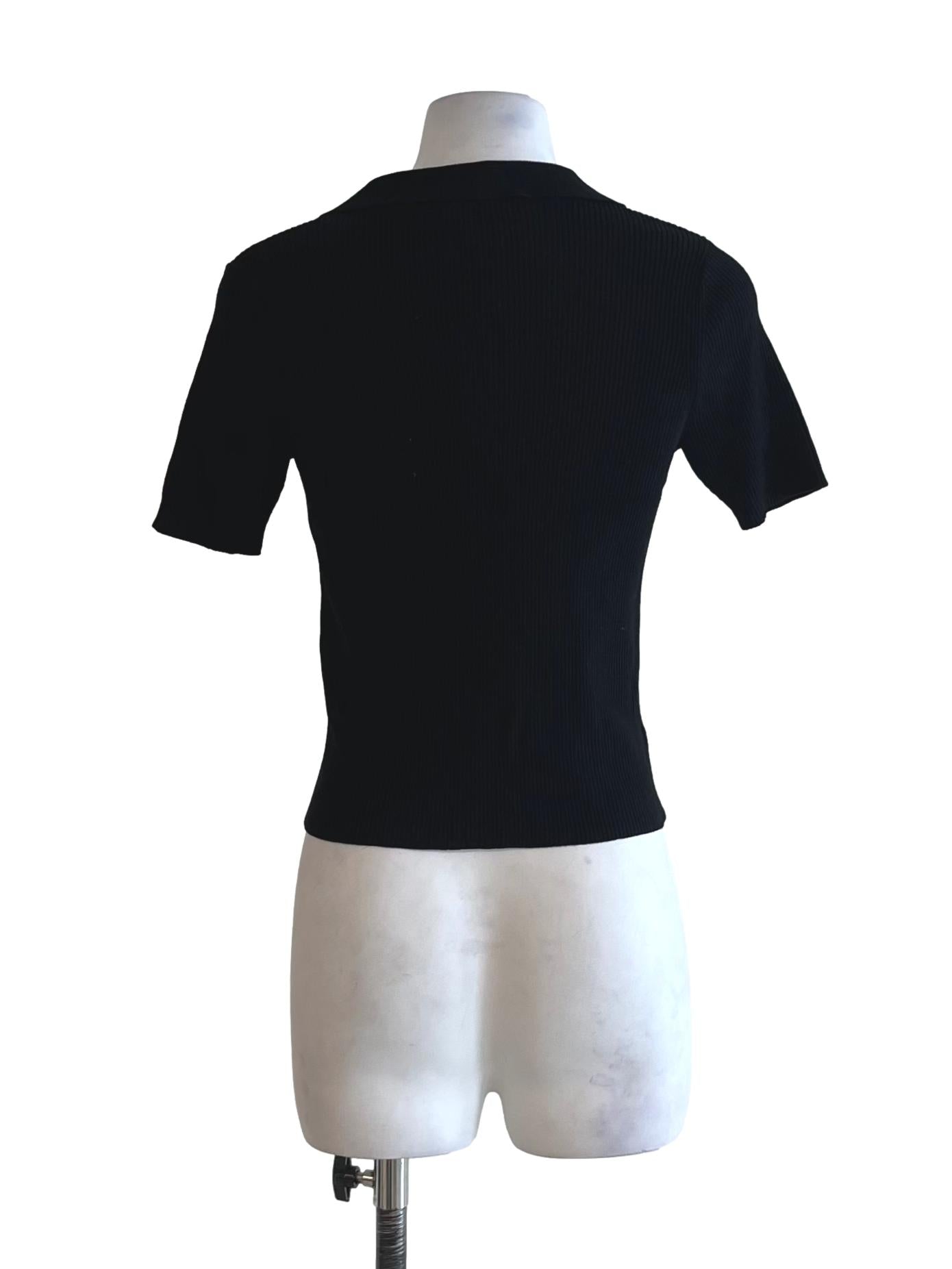 Black Wing Collar Blouse TWL