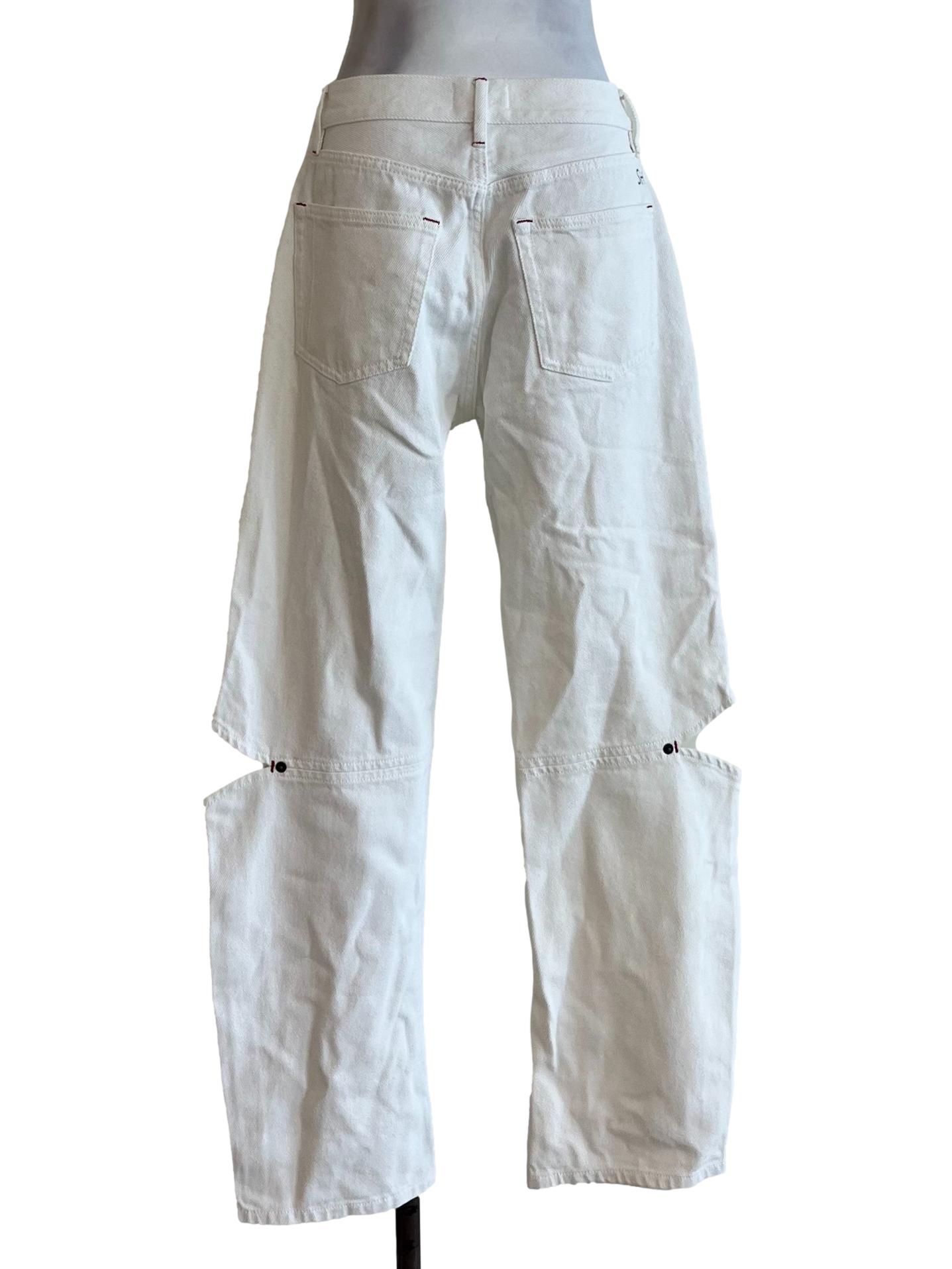 White Plain Jeans Pants