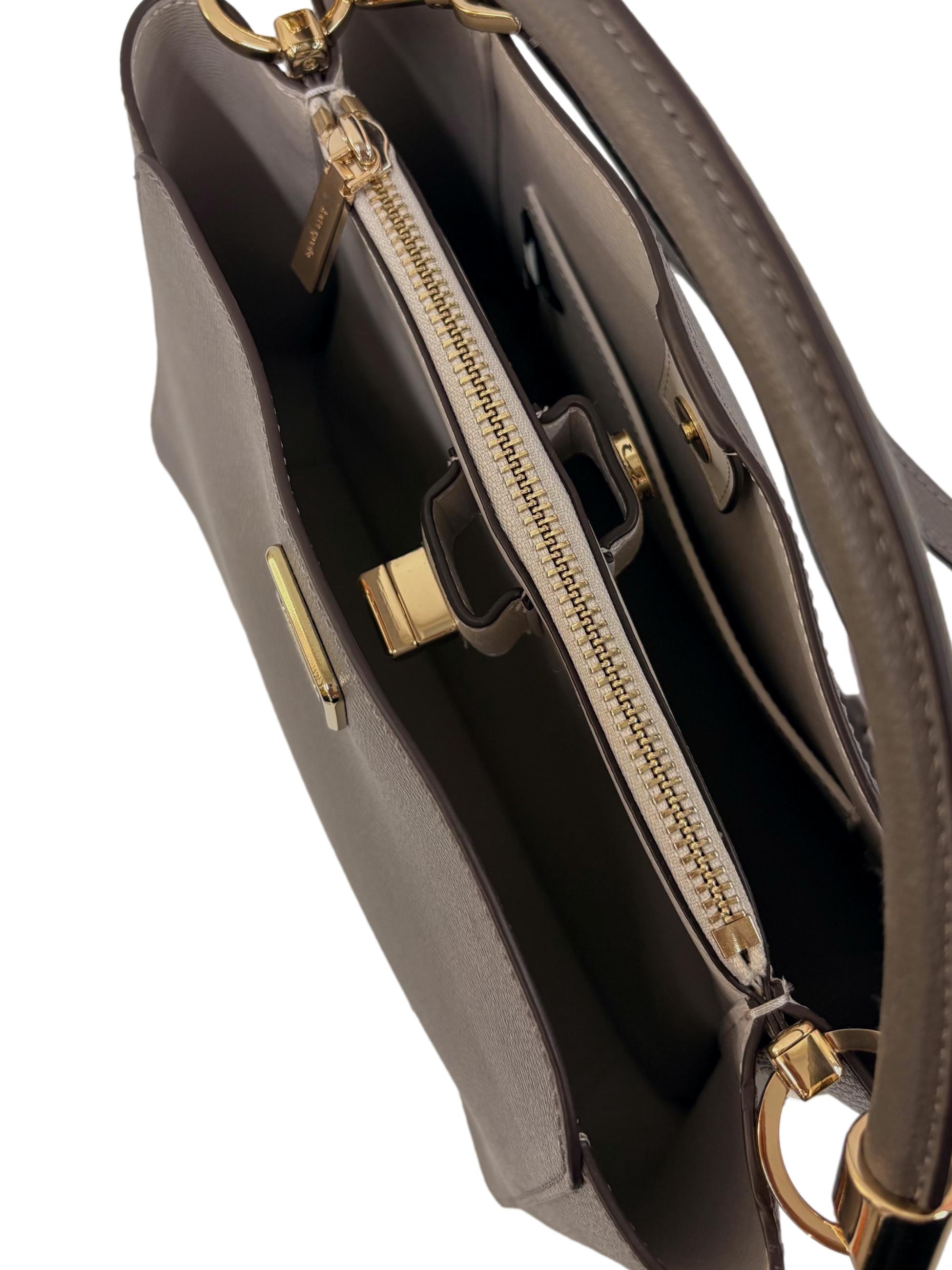 Grey Leather Phoebe Small Handbag CSN