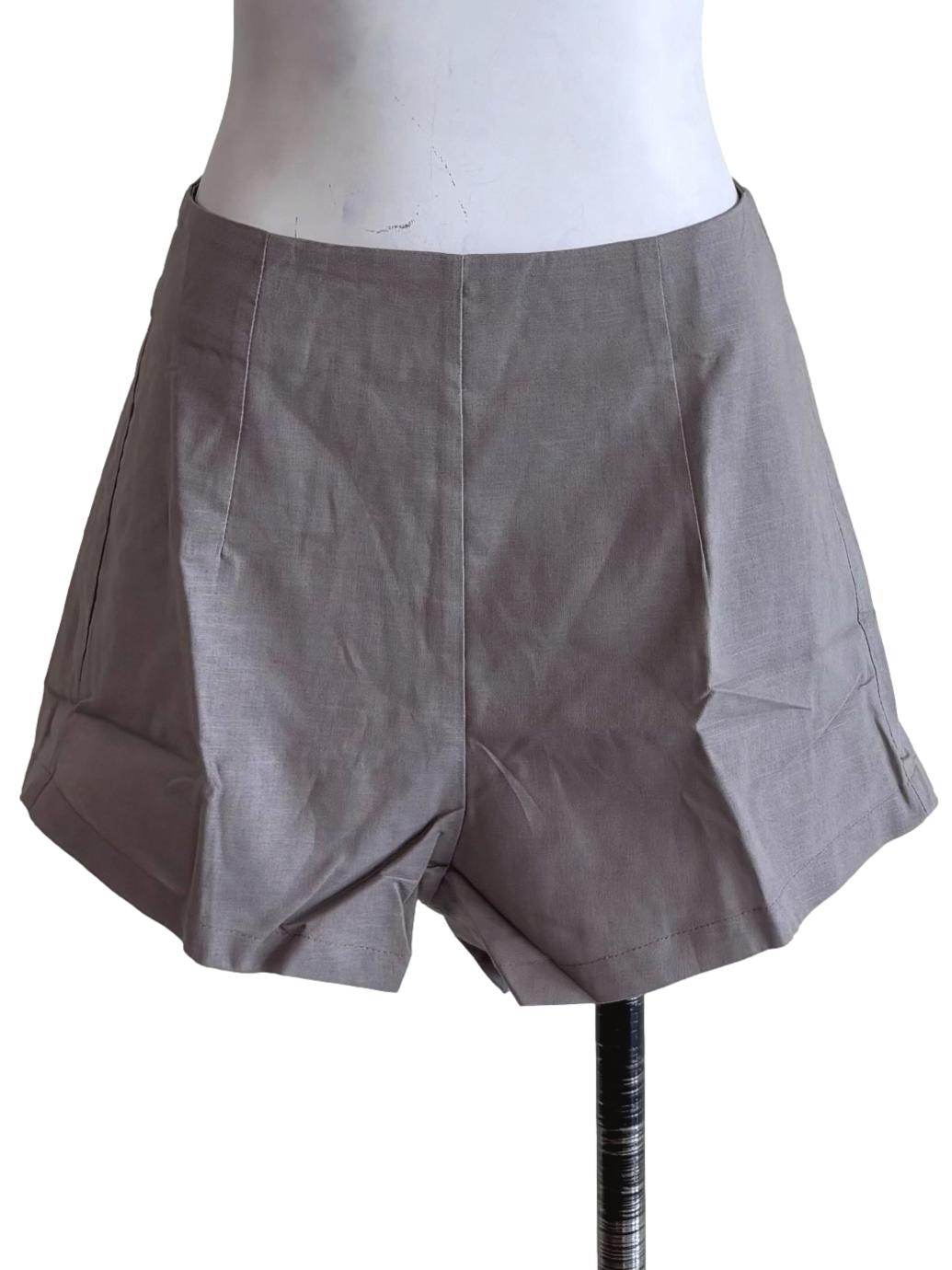 Brown Ayana Curved Hem Shorts