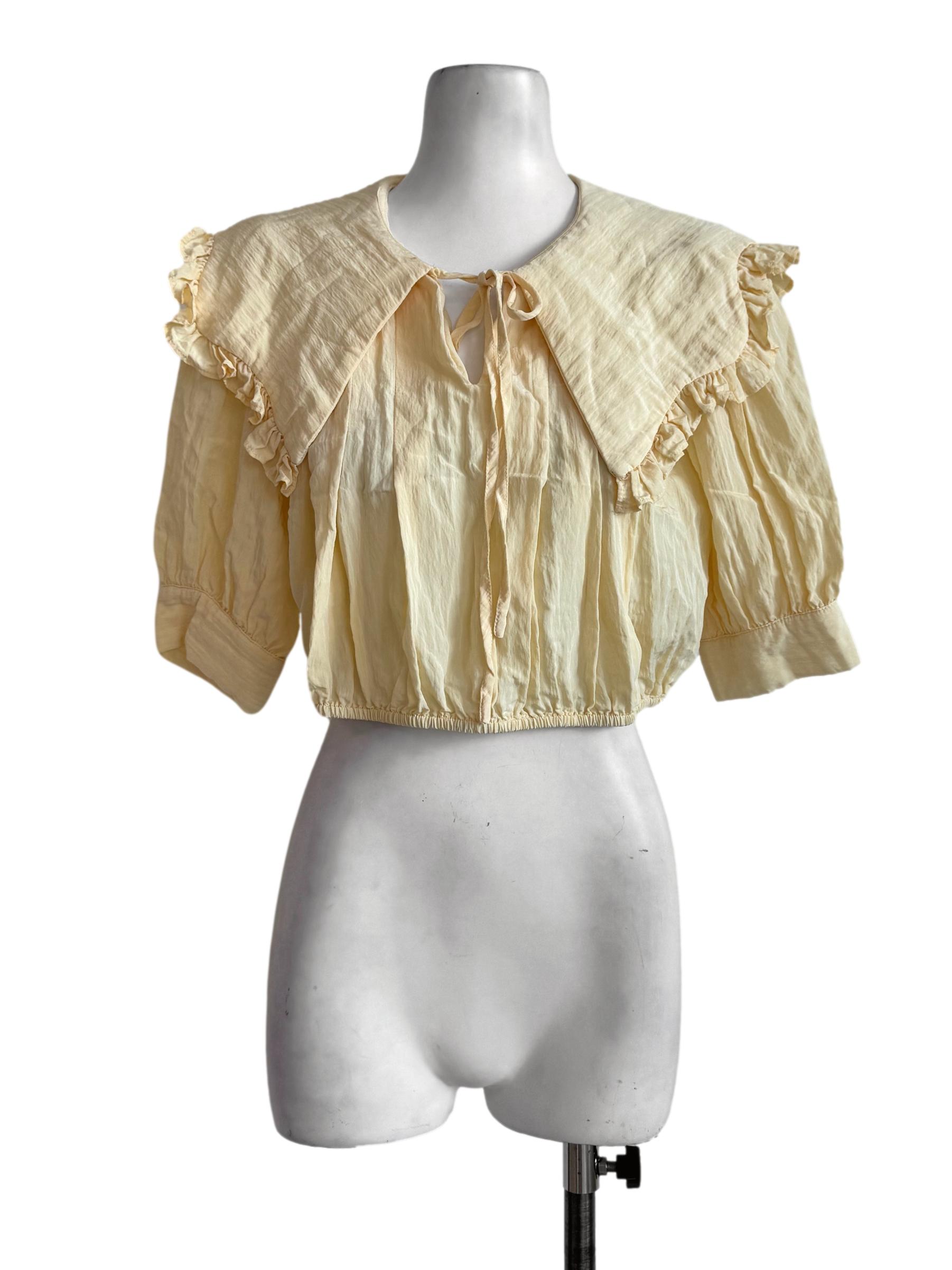 Butter Yellow Sailor Neck Blouse